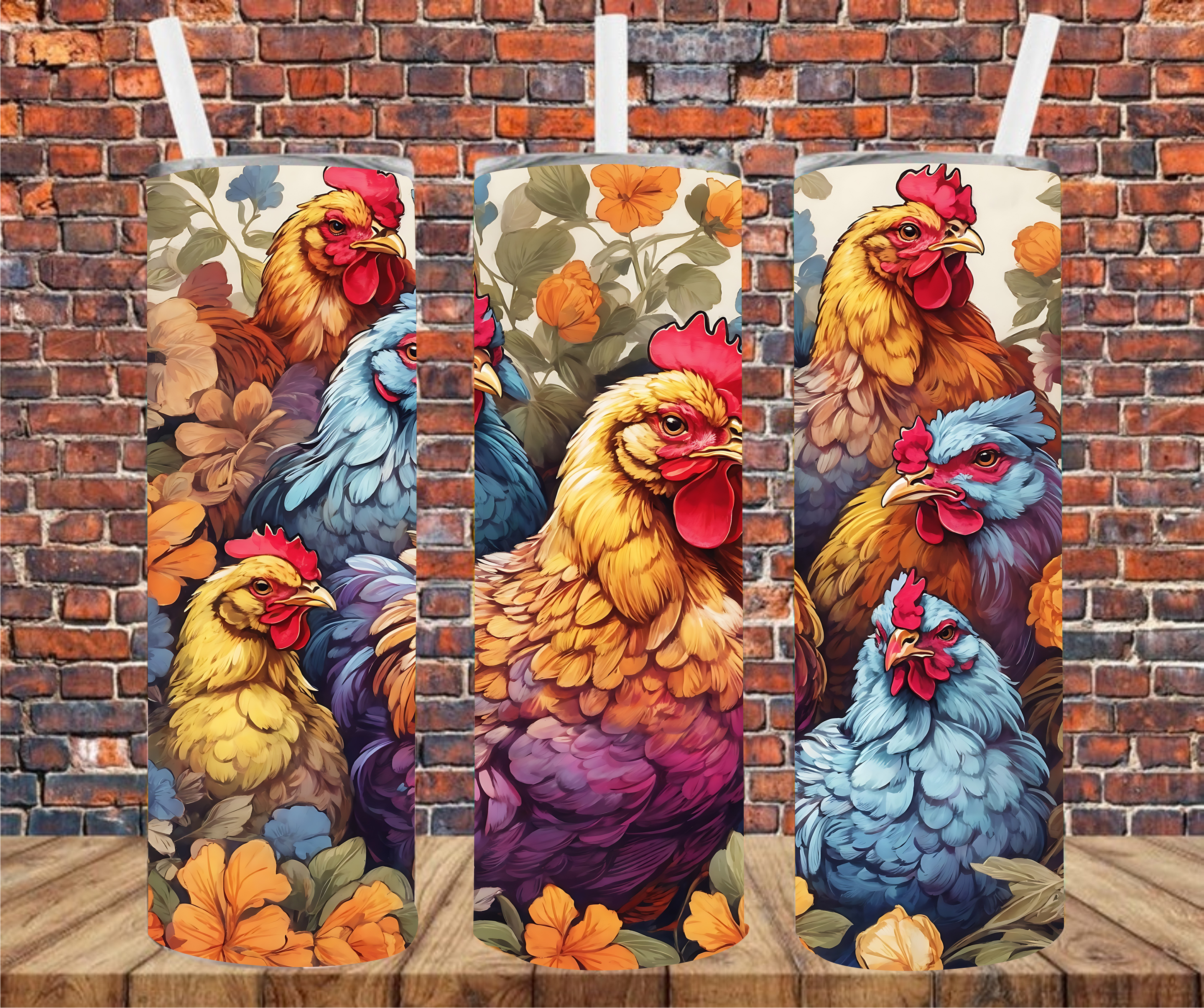 Abstract Chickens - Tumbler Wrap - Sublimation Transfer