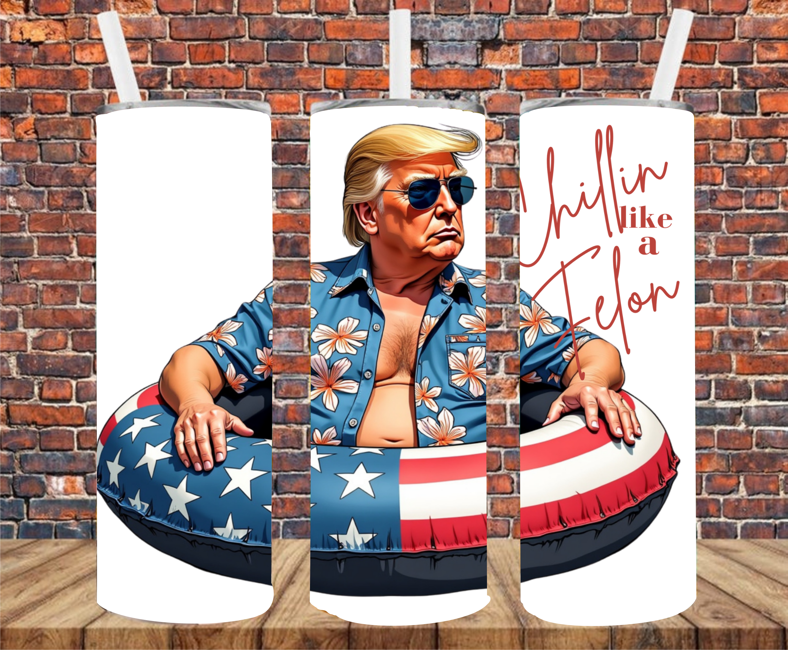 Chillin' Like A Felon Trump - Tumbler Wrap - Sublimation Transfer