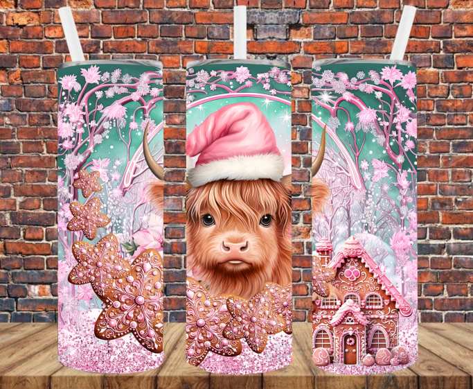 Christmas Cow - Tumbler Wrap - Sublimation Transfers