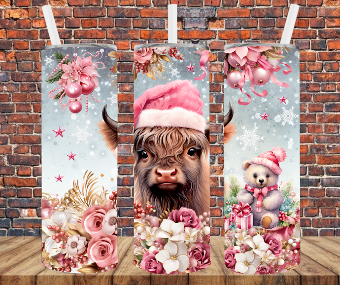 Christmas Cow - Tumbler Wrap - Sublimation Transfers