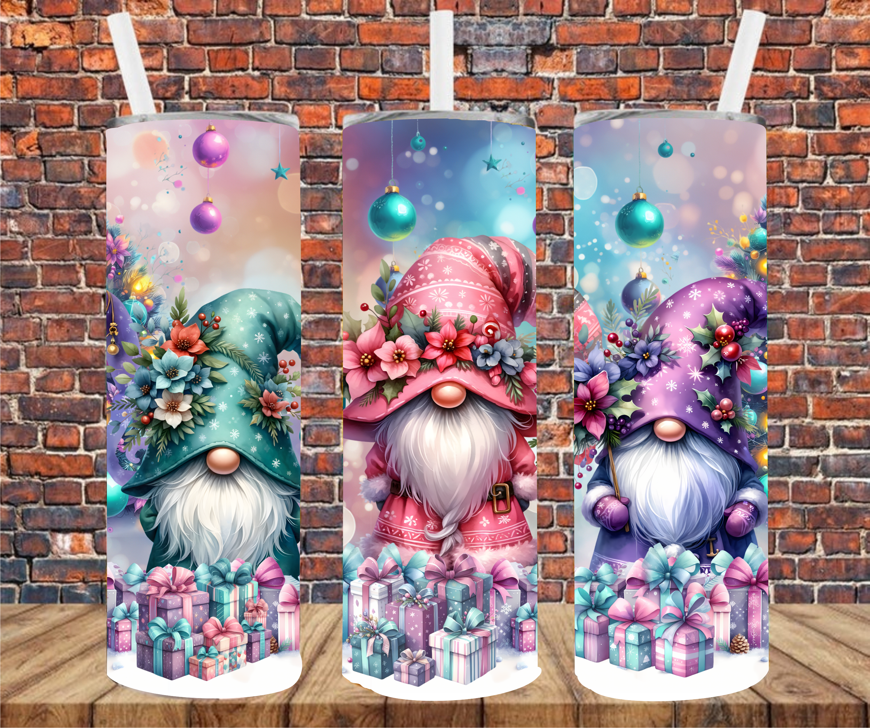 Christmas Gnomes - Tumbler Wrap - Sublimation Transfers