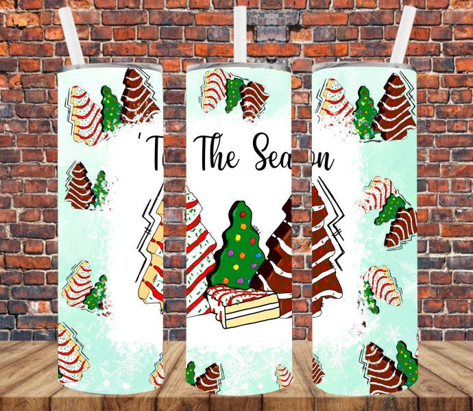 Tis The Season Snack Cakes - Tumbler Wrap Vinyl Transfers