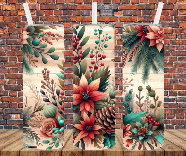 Christmas Bouquet- Tumbler Wrap - Sublimation Transfers