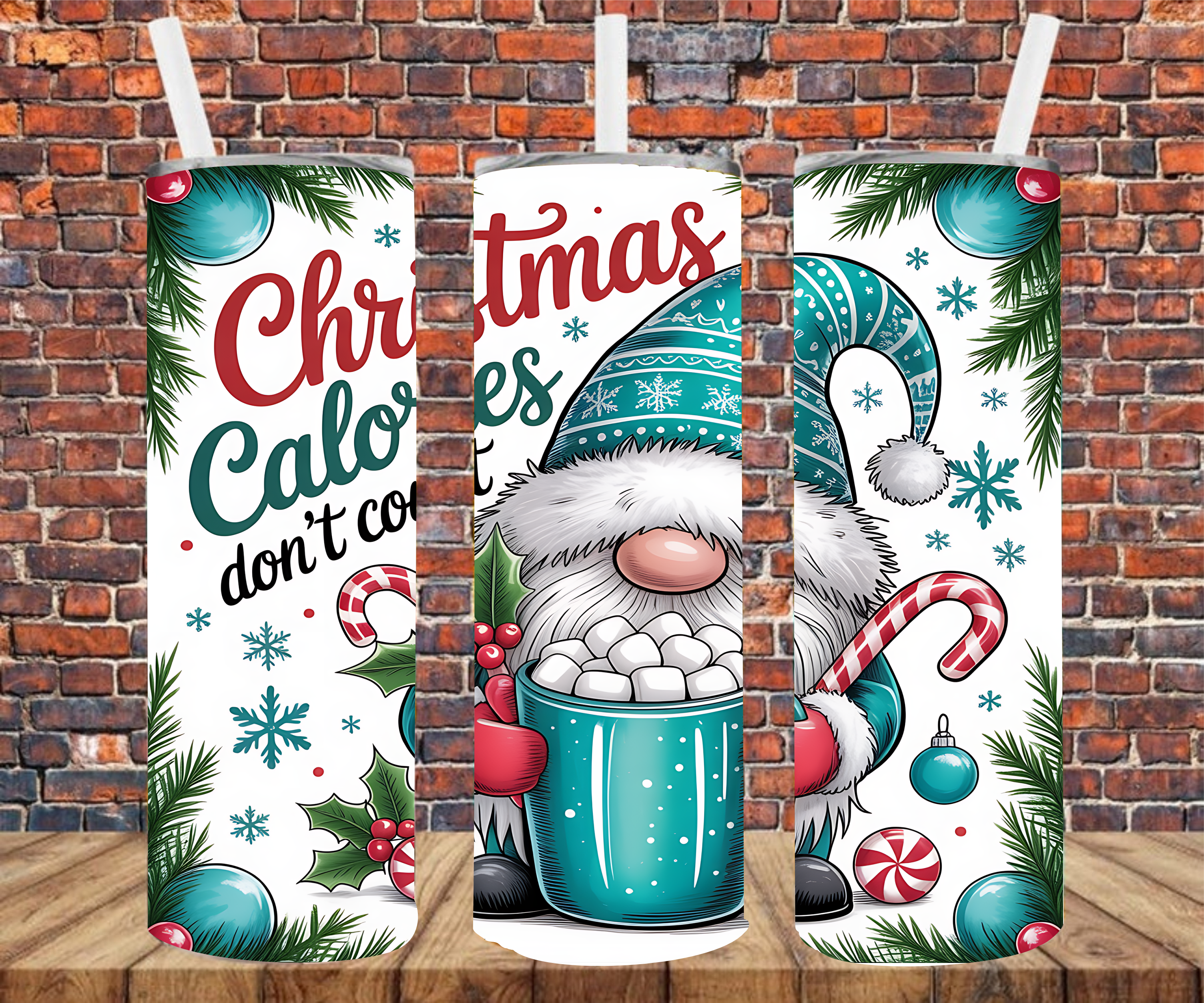 Christmas Calories Don't Count - Tumbler Wrap - Sublimation Transfers