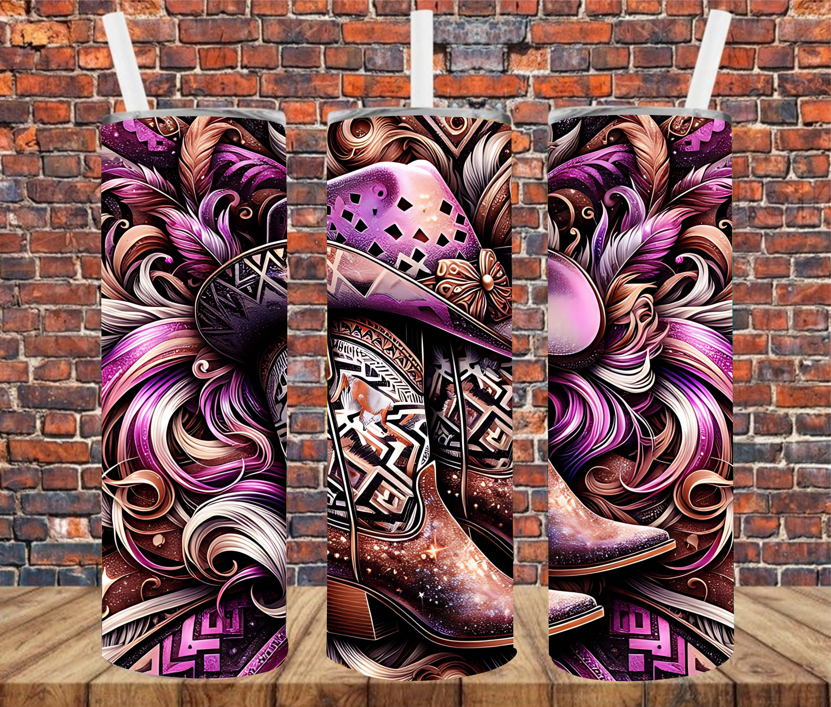 Cowgirl Boots - Tumbler Wrap - vinyl Transfers