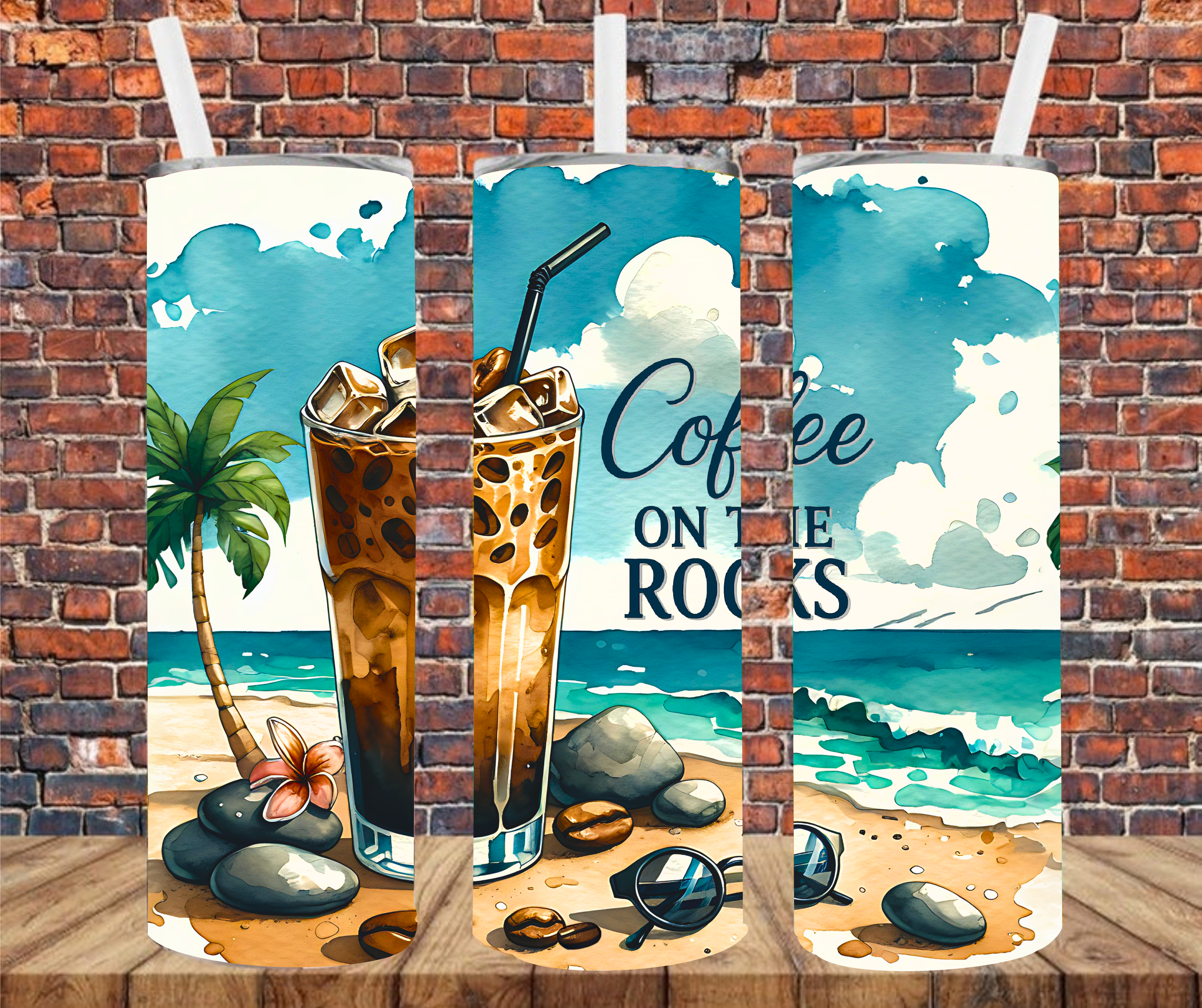 Coffee On The Rocks - Tumbler Wrap - Sublimation Transfer