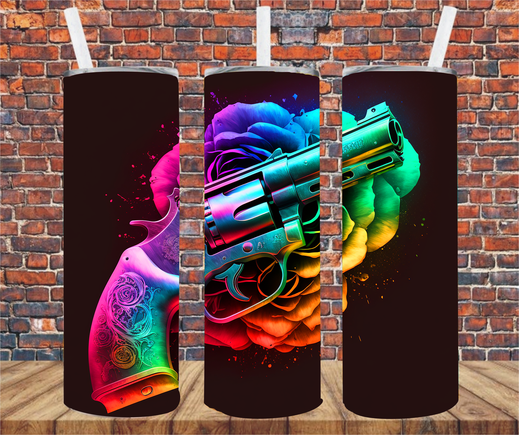 Rose Pistol - Tumbler Wrap - Sublimation Transfers
