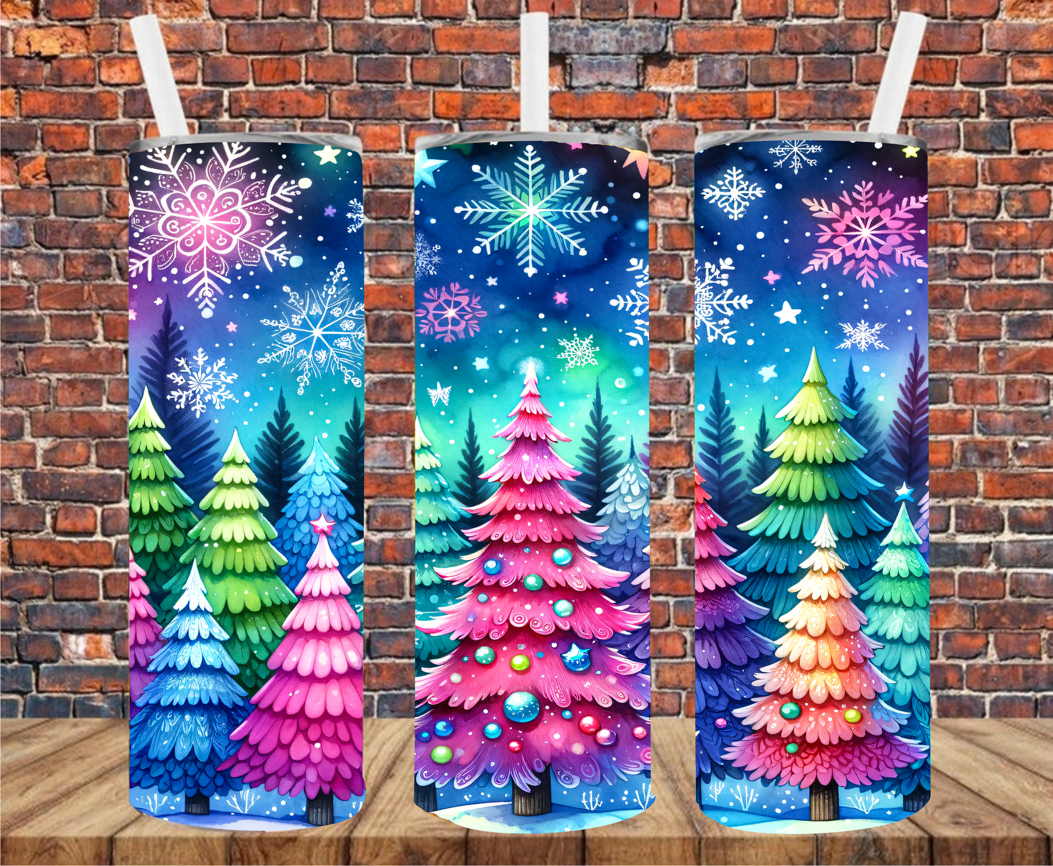 Christmas Trees - Tumbler Wrap - Sublimation Transfers
