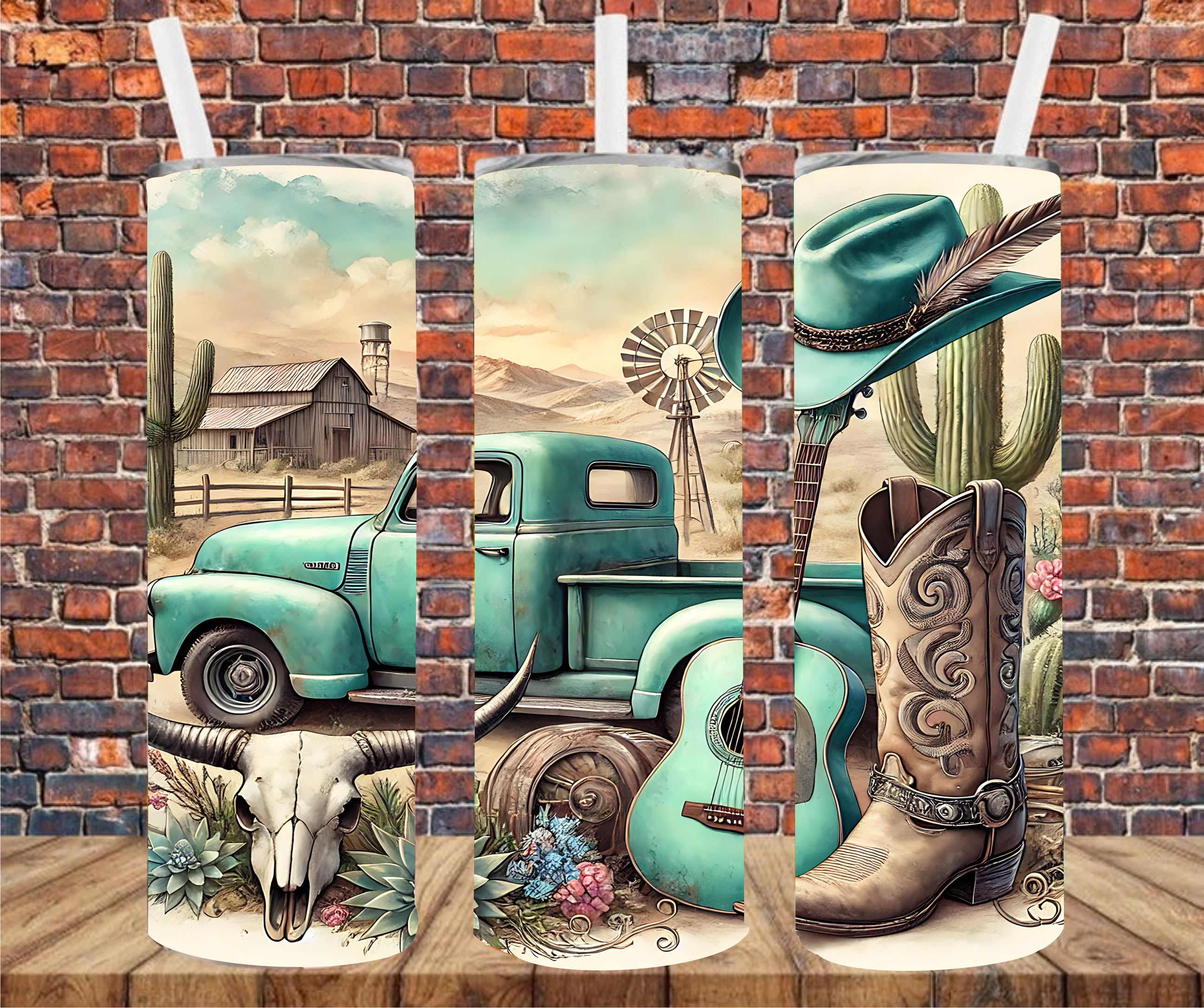 Country Scene - Tumbler Wrap - Vinyl Transfer