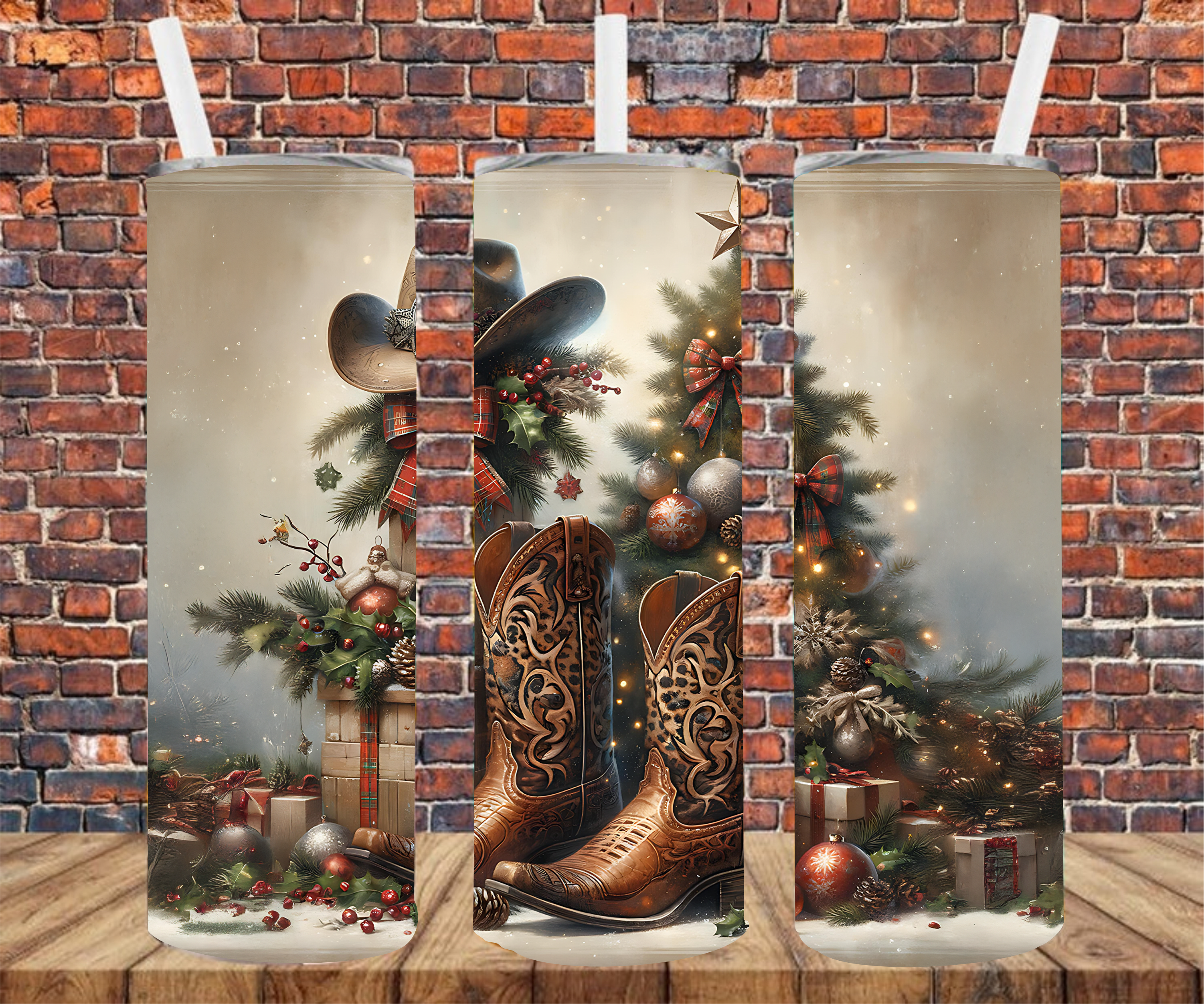 Country Western Christmas - Tumbler Wrap - Sublimation Transfers