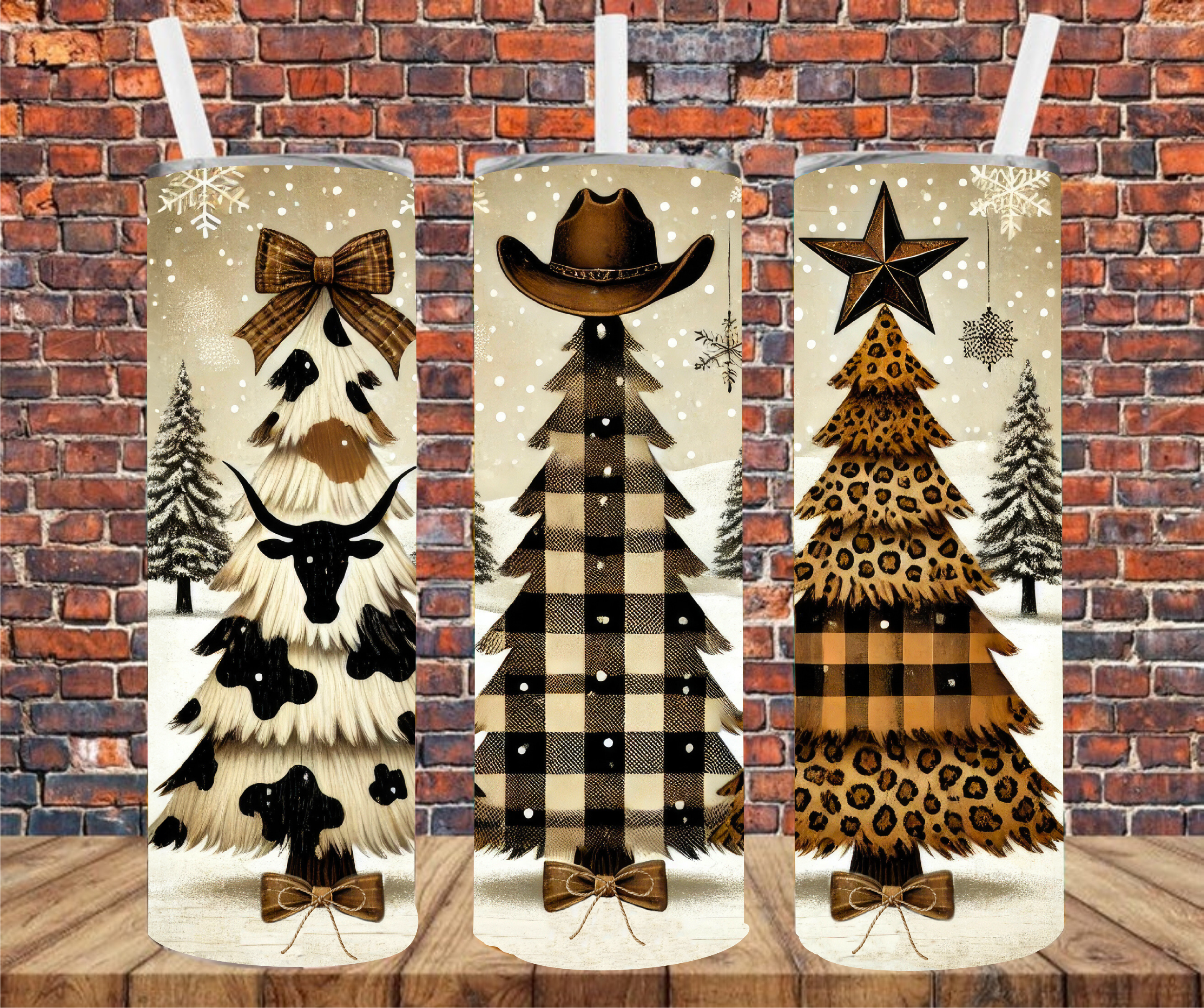 Cowboy Christmas - Tumbler Wrap - Sublimation Transfers