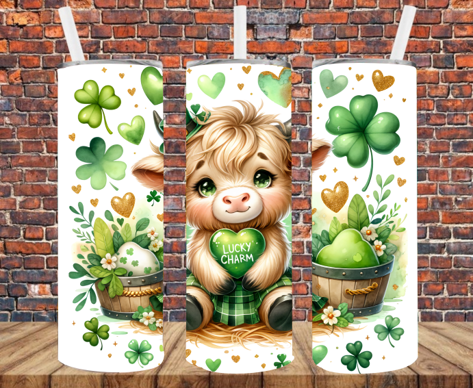 Lucky Charm Cow - Tumbler Wrap - Sublimation Transfers