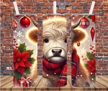 Christmas Country Cow - Tumbler Wrap - Sublimation Transfer