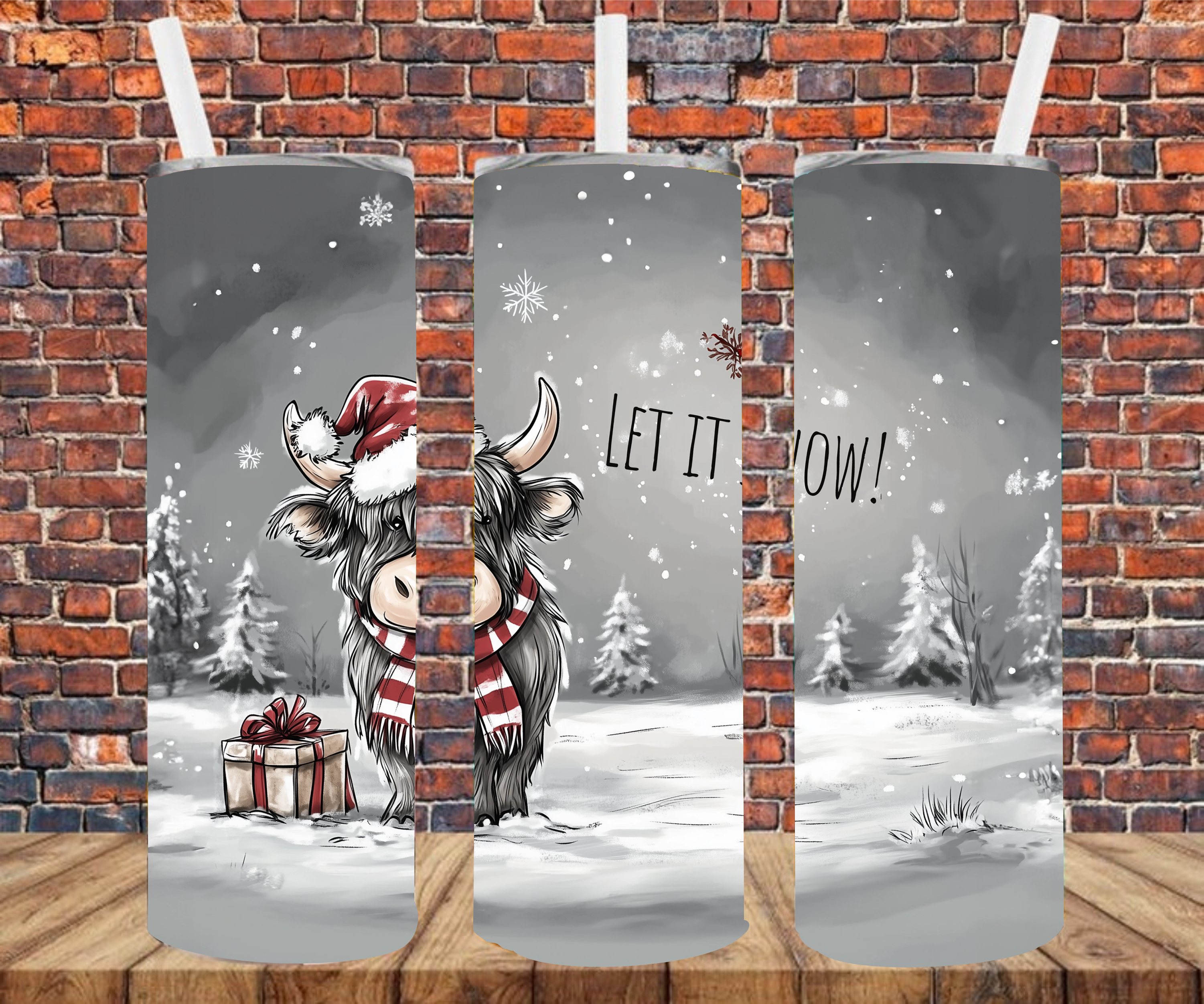 Let It Snow - Tumbler Wrap - Sublimation Transfers