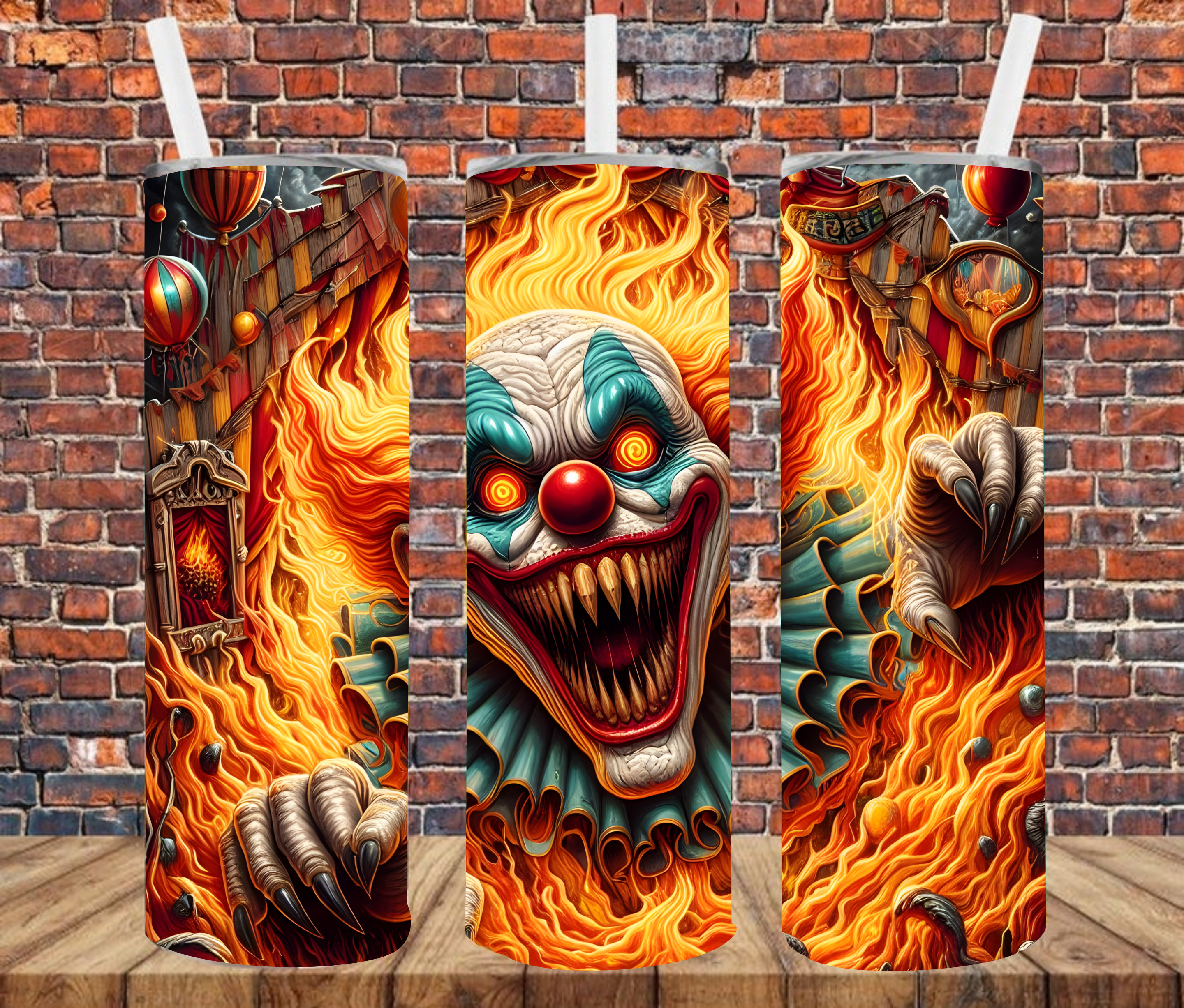 Creepy Clown - Tumbler Wrap - Sublimation Transfers