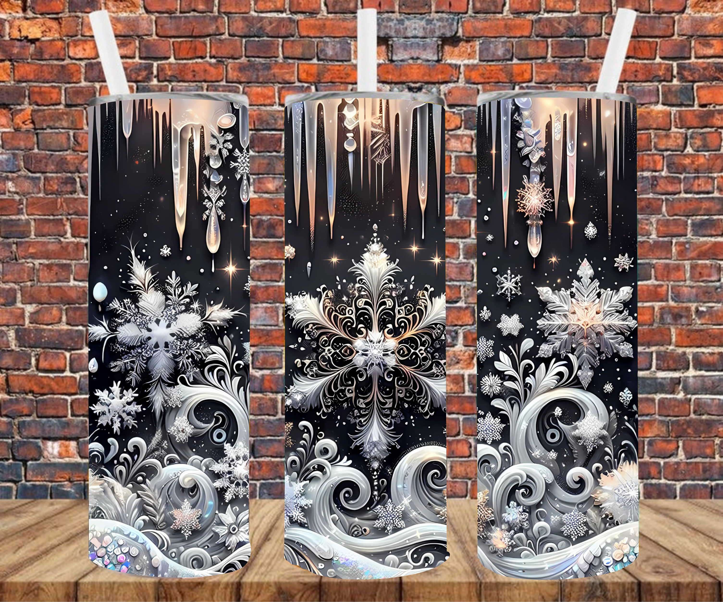 Snowflakes - Tumbler Wrap - Sublimation Transfers