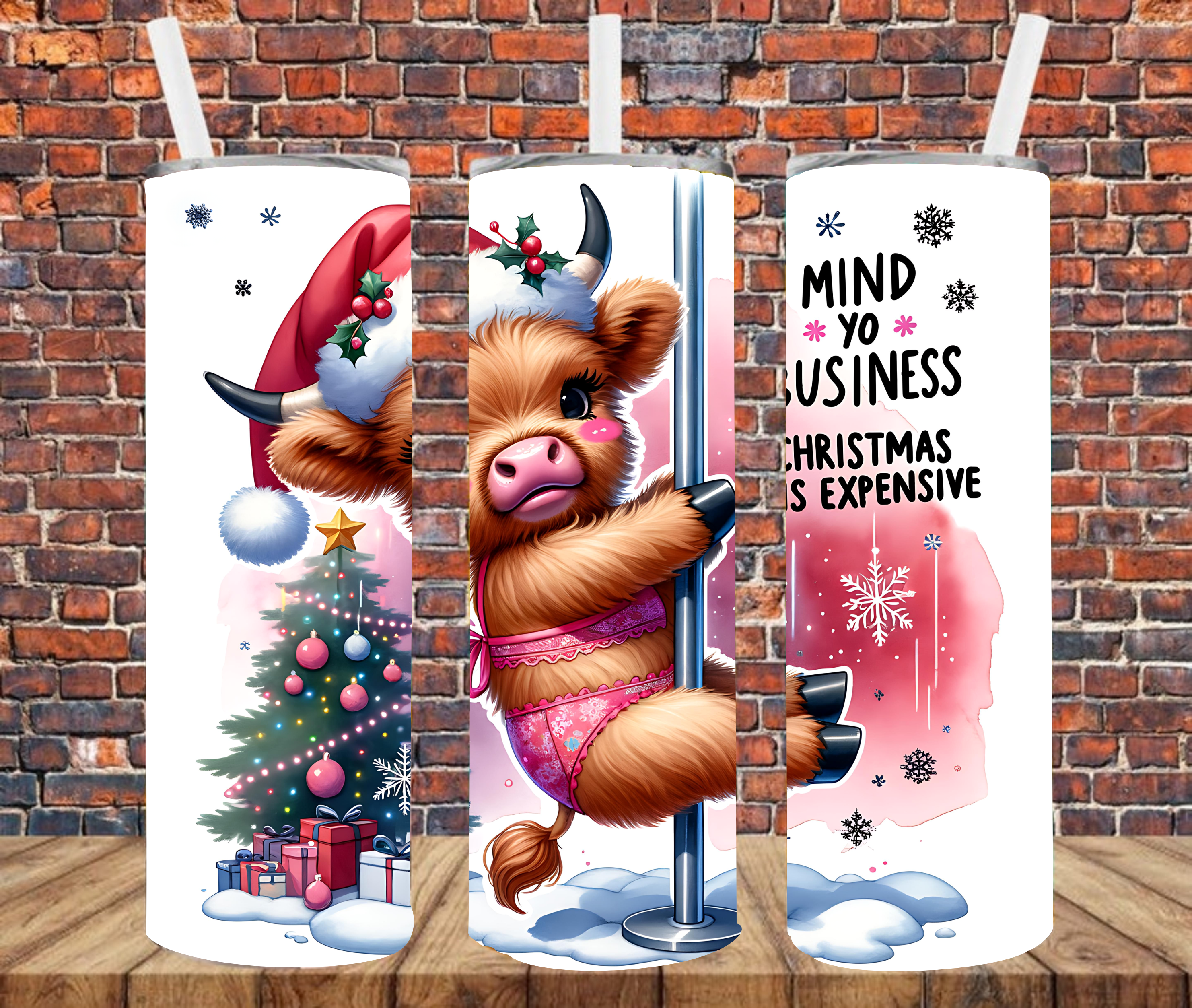 Mind Yo Business, Christmas Is Expensive - Tumbler Wrap - Sublimation Transfers