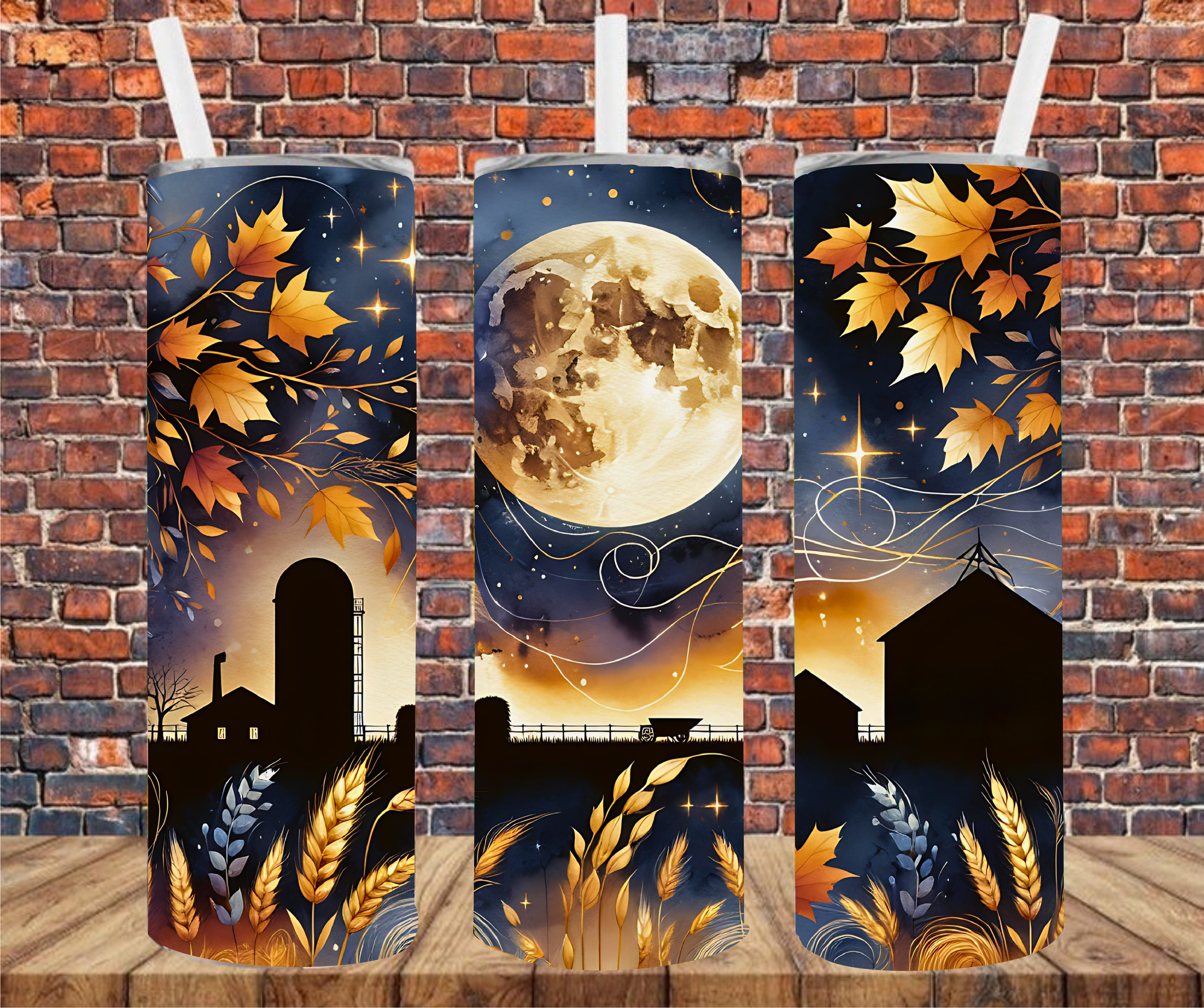 Farm In Fall - Tumbler Wrap - Sublimation Transfers