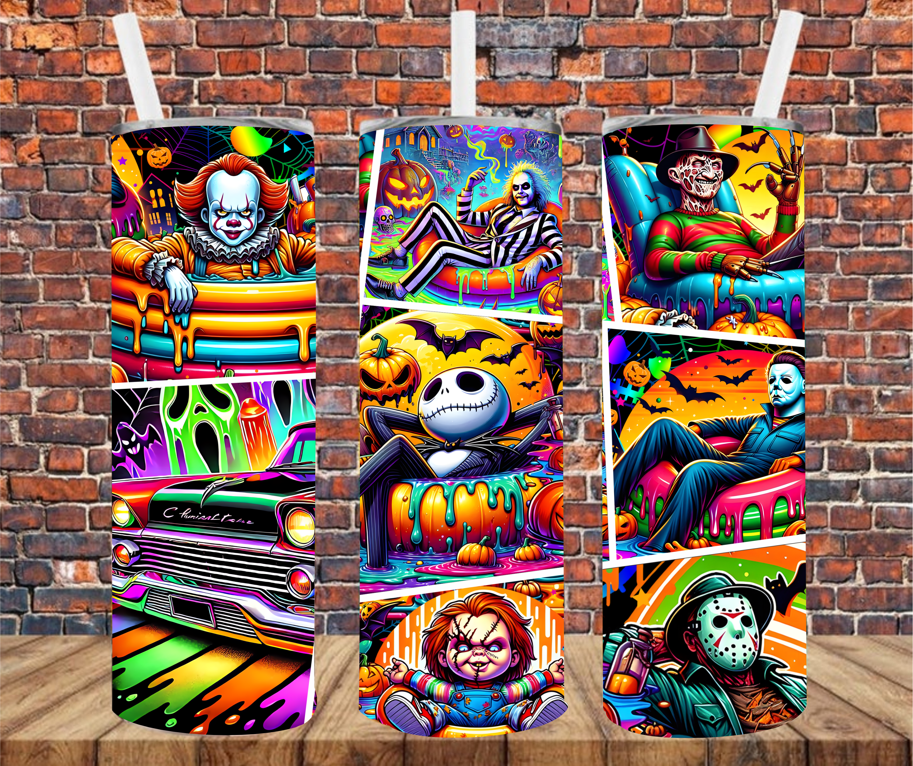 Spooky Character - Tumbler Wrap - vinyl Transfers