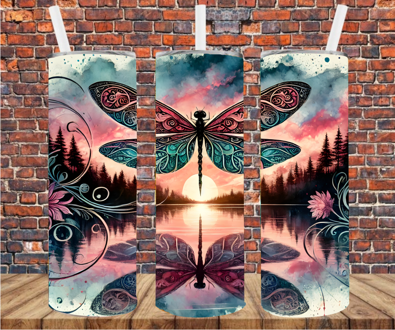Dragonfly Reflection - Tumbler Wrap - Sublimation Transfer