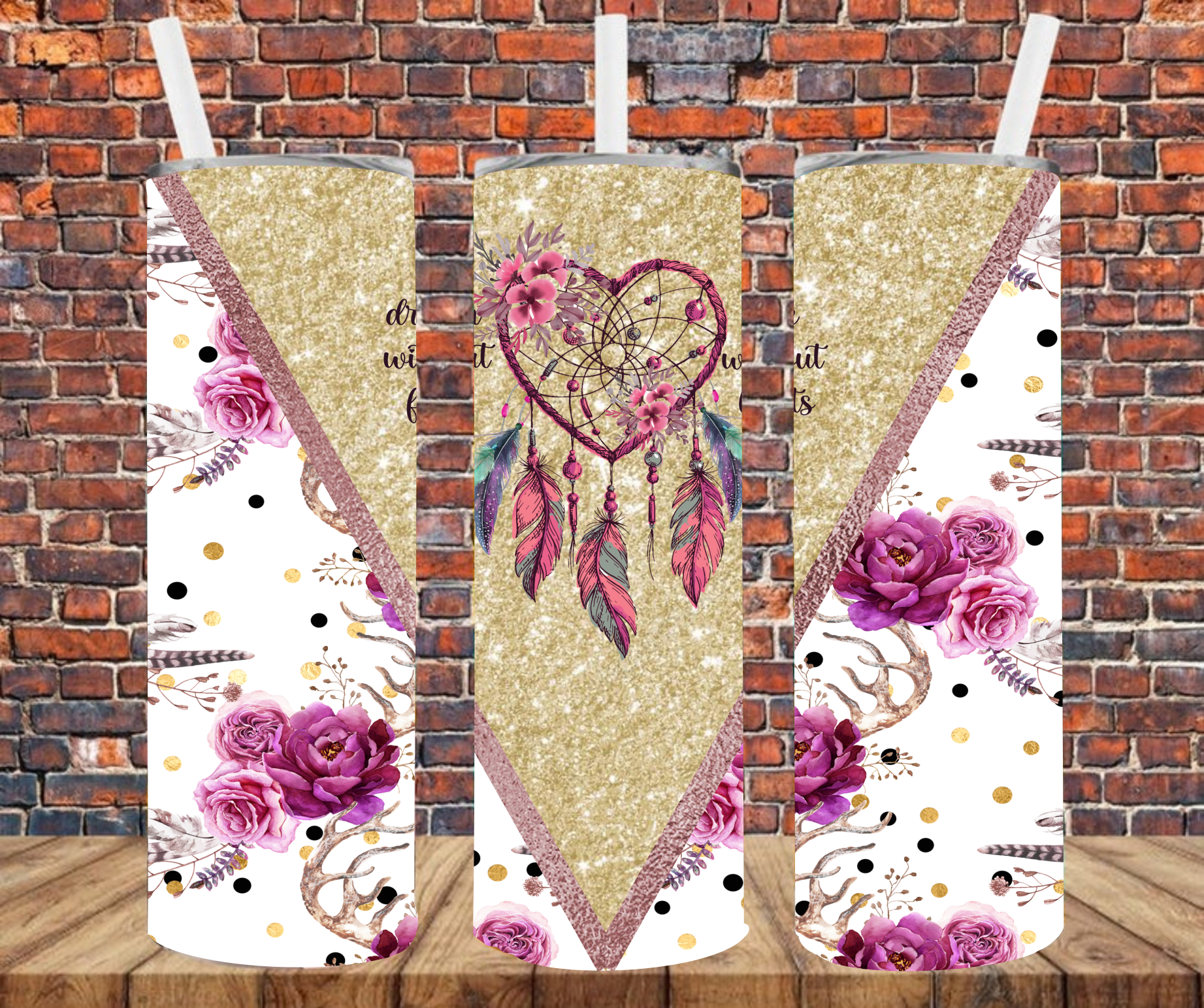 Heart Dream Catcher - Tumbler Wrap - Sublimation Transfers