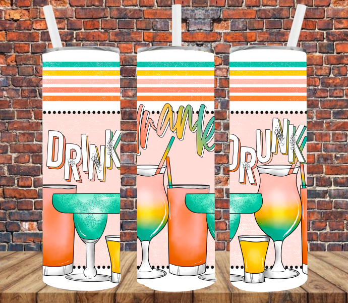 Drink Drank Drunk - Tumbler Wrap Vinyl Transfers