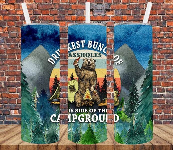 Drunkest Bunch of Assholes This Side of the Campground - Tumbler Wrap Vinyl Transfers