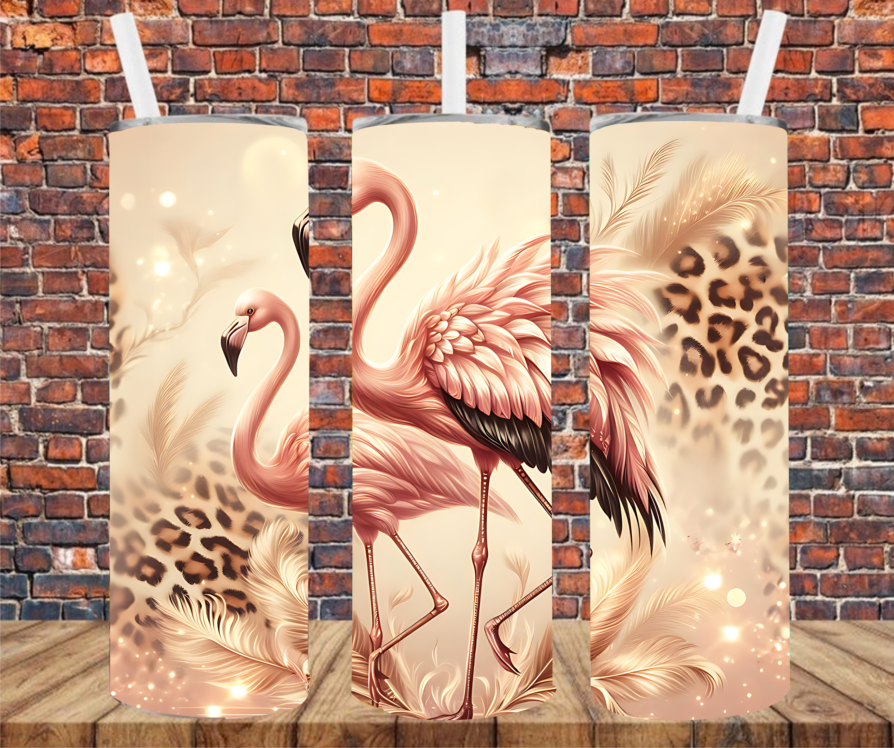 Flamingo Duo - Tumbler Wrap - Sublimation Transfer
