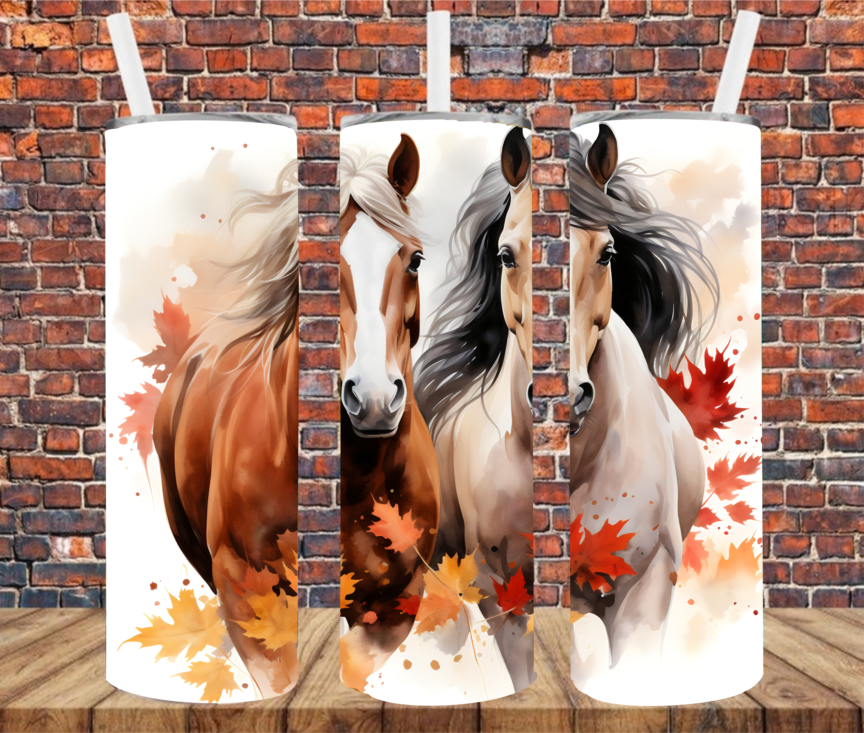 Autumn Horses - Sublimation Tumbler Wrap