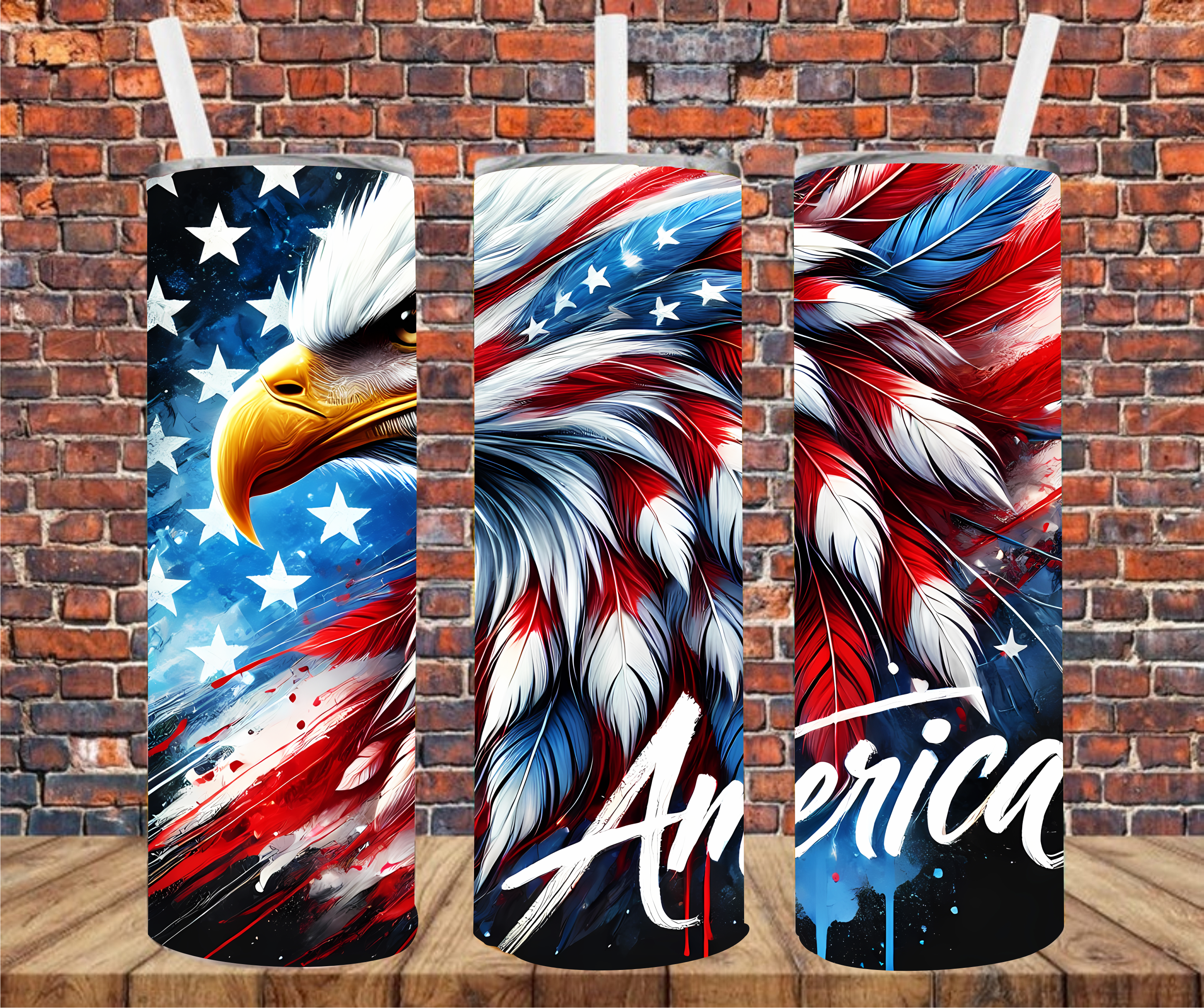 American Eagle -  Tumbler Wrap - Sublimation Transfer