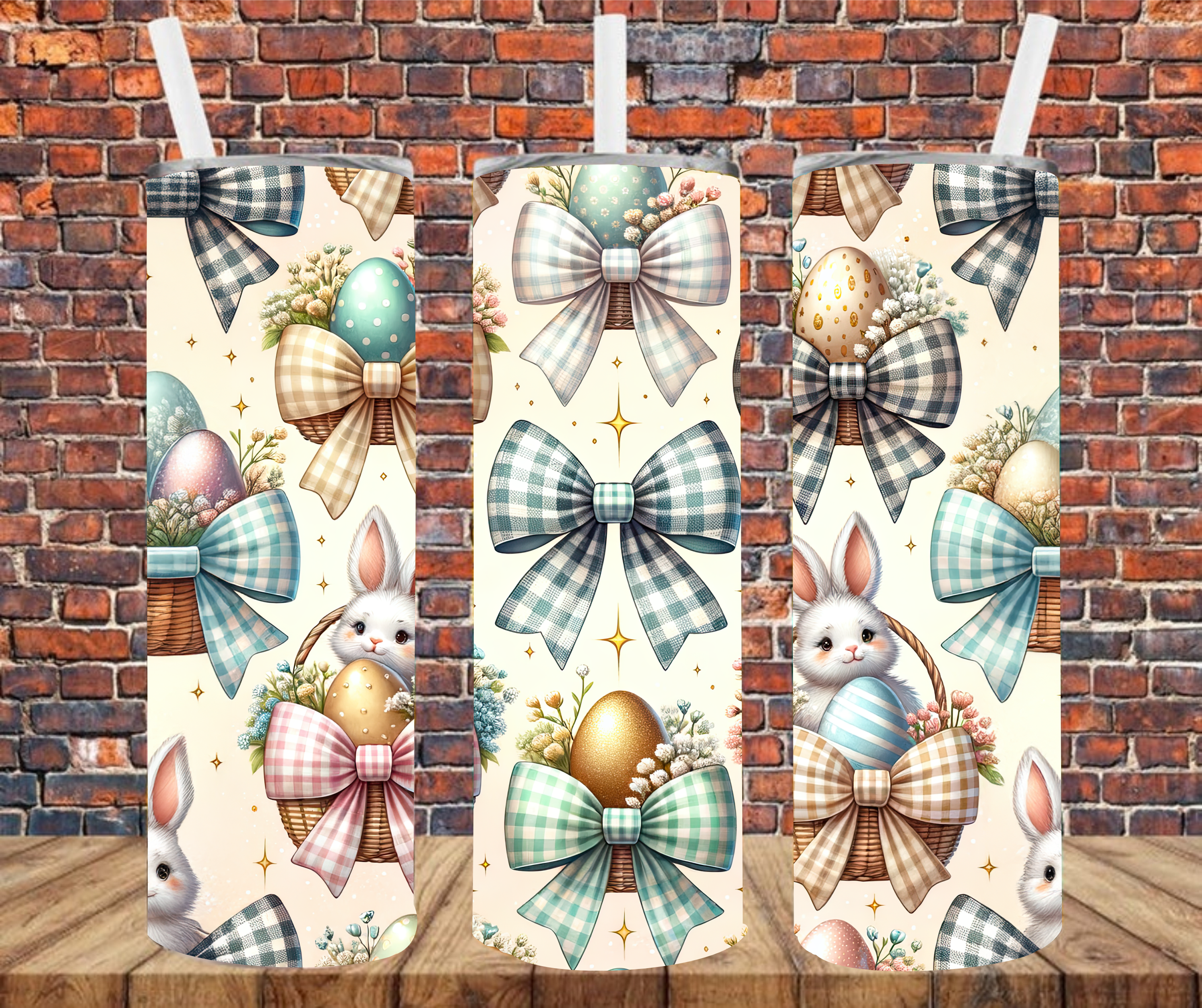 Easter Bunny & Eggs - Tumbler Wrap - vinyl Transfers