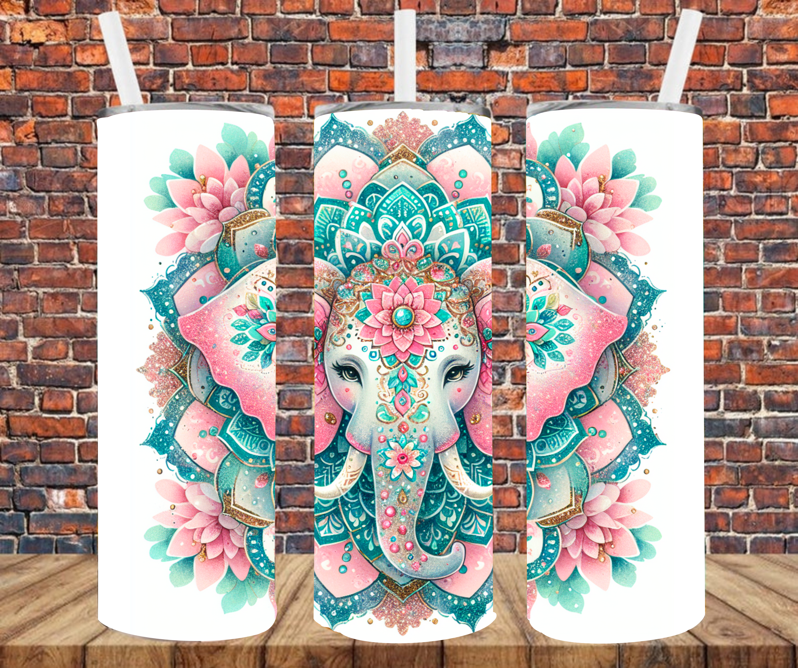 Elephant Mandela - Tumbler Wrap - Sublimation Transfers