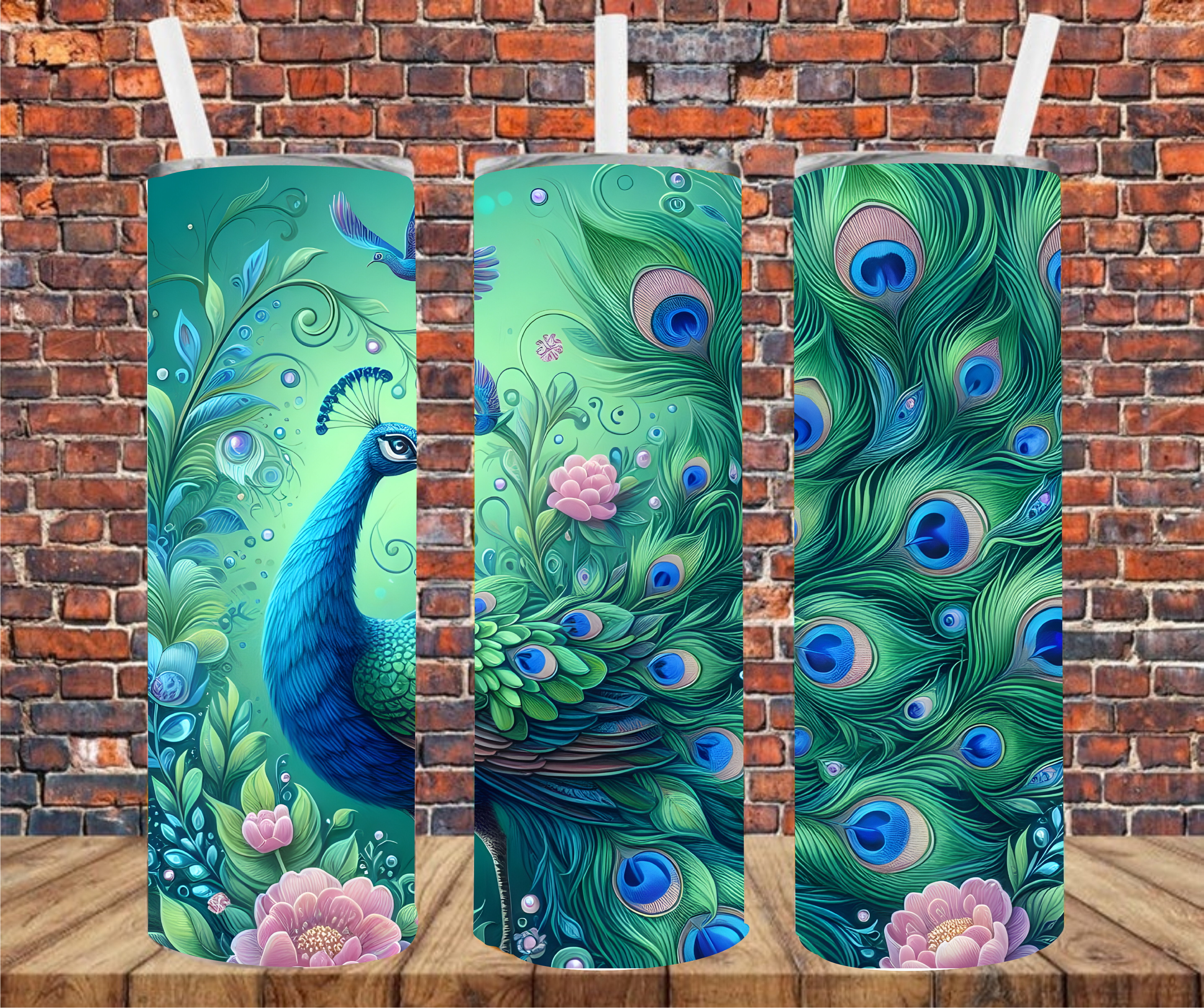 Peacock -  Tumbler Wrap - Sublimation Transfer