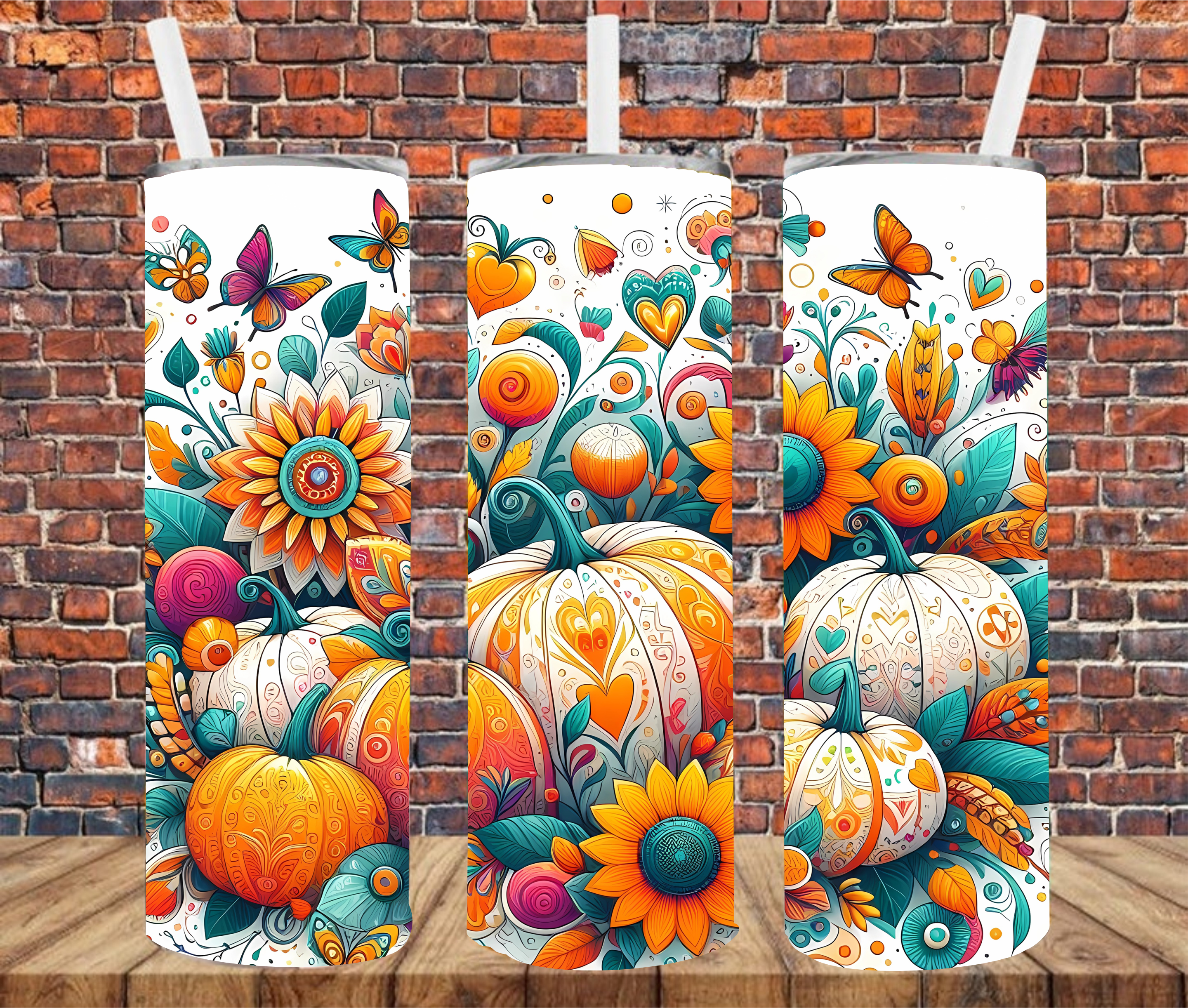 Autumn Pumpkins - Sublimation Tumbler Wrap