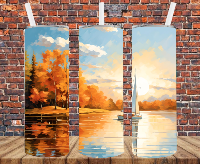 Fall Sailboat - Tumbler Wrap - Sublimation Transfers