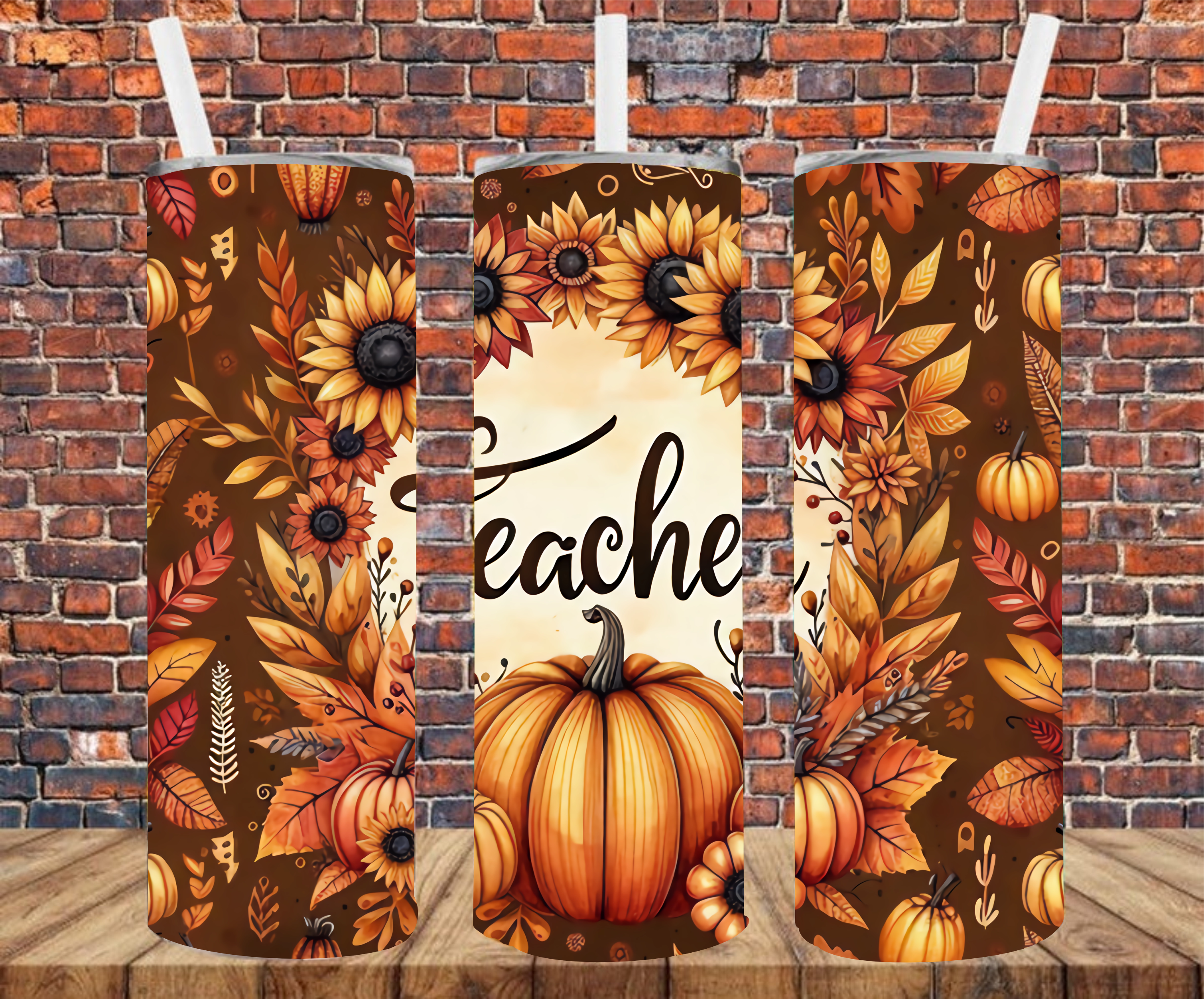 Autumn Teacher  - Tumbler Wrap - Sublimation Transfers