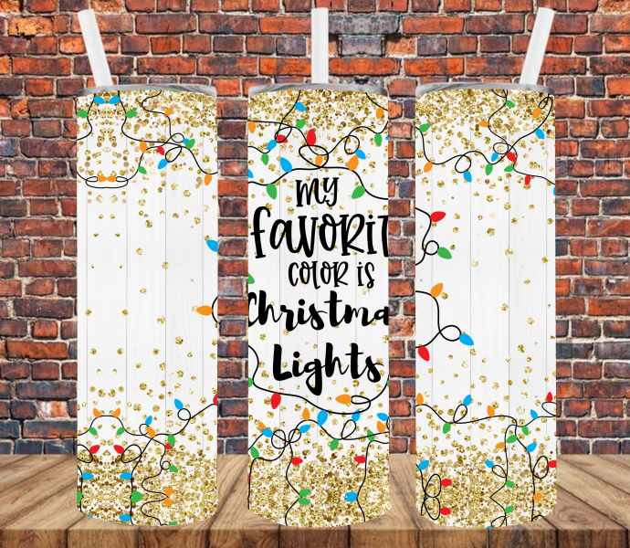 Favorite Color Christmas Lights - Tumbler Wrap Vinyl Transfers