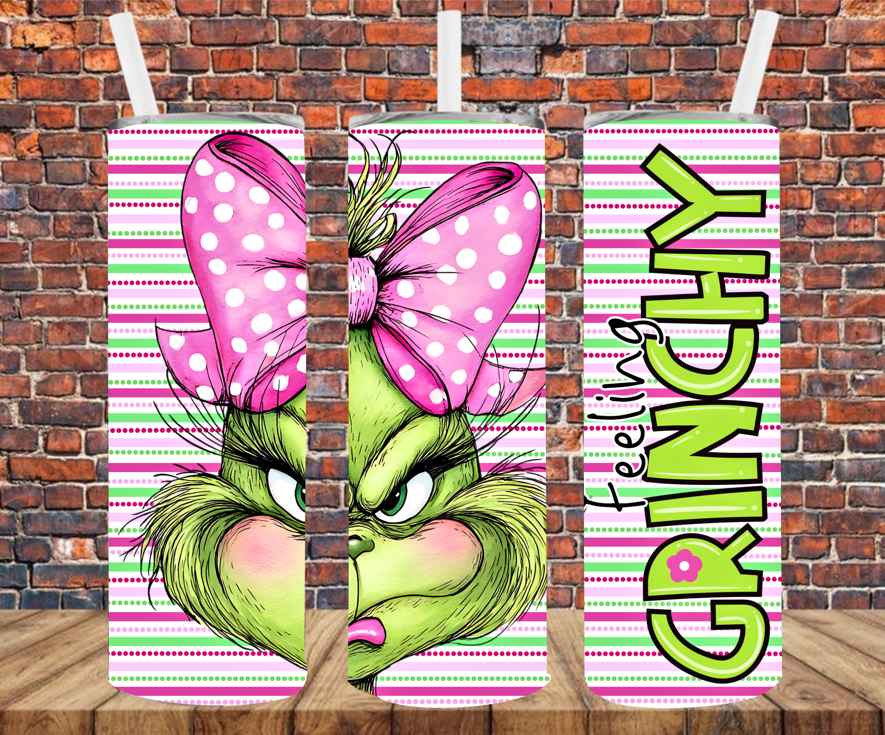 Feeling Grinchy - Tumbler Wrap - Sublimation Transfer