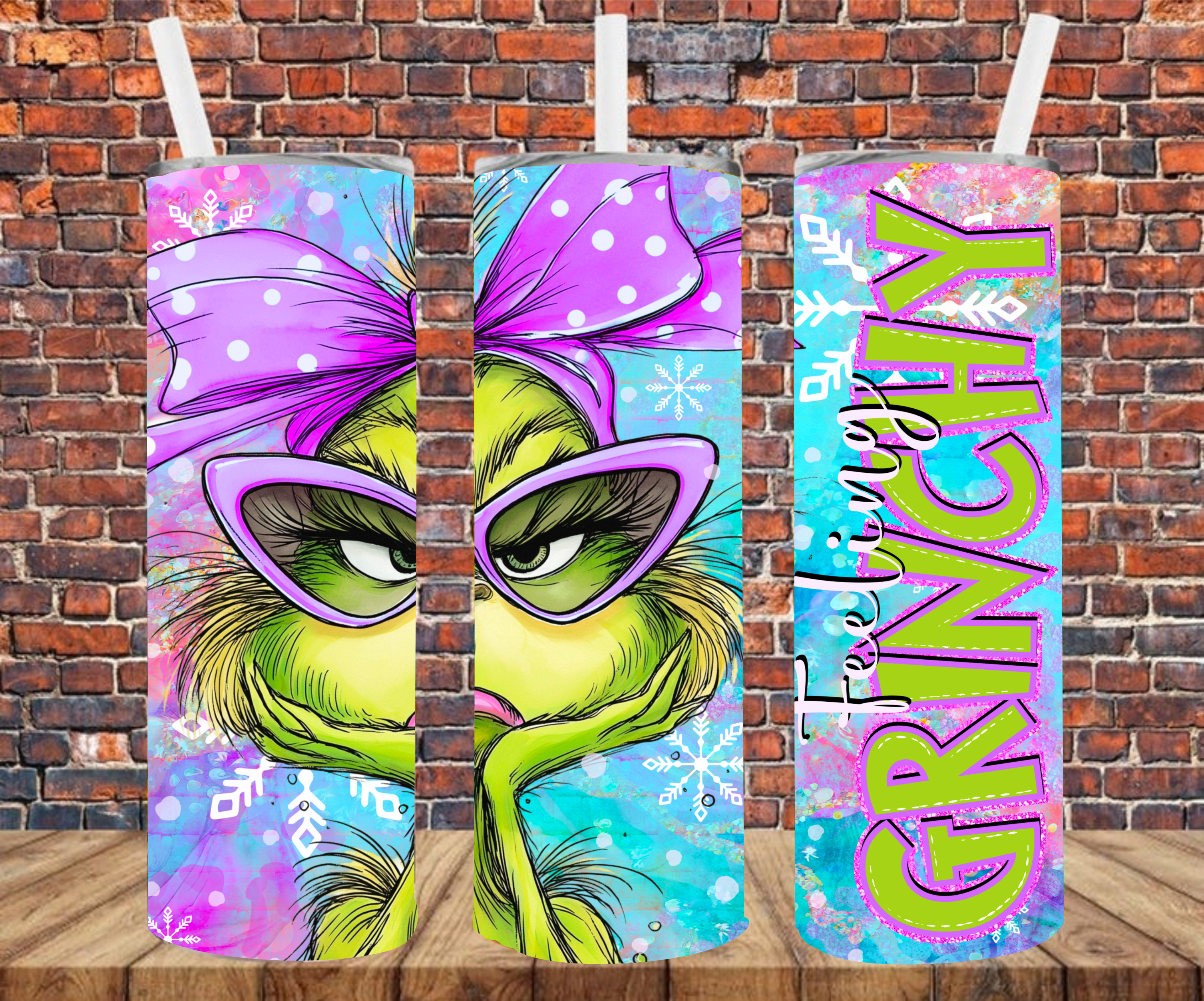 Feeling Grinchy - Tumbler Wrap - Sublimation Transfer