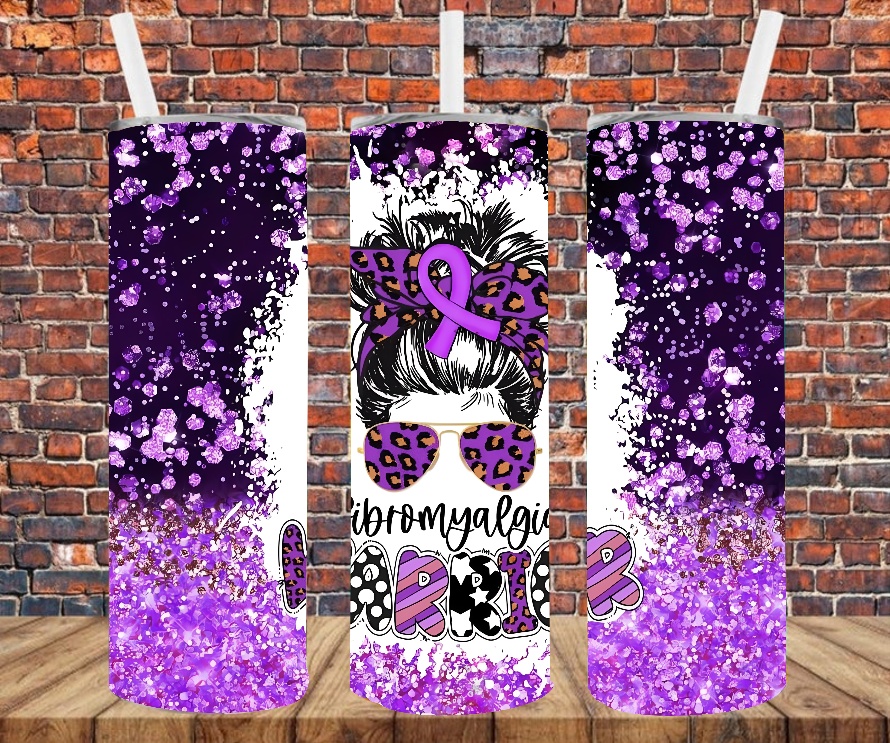 Fibromyalgia Warrior - Tumbler Wrap - Sublimation Transfers