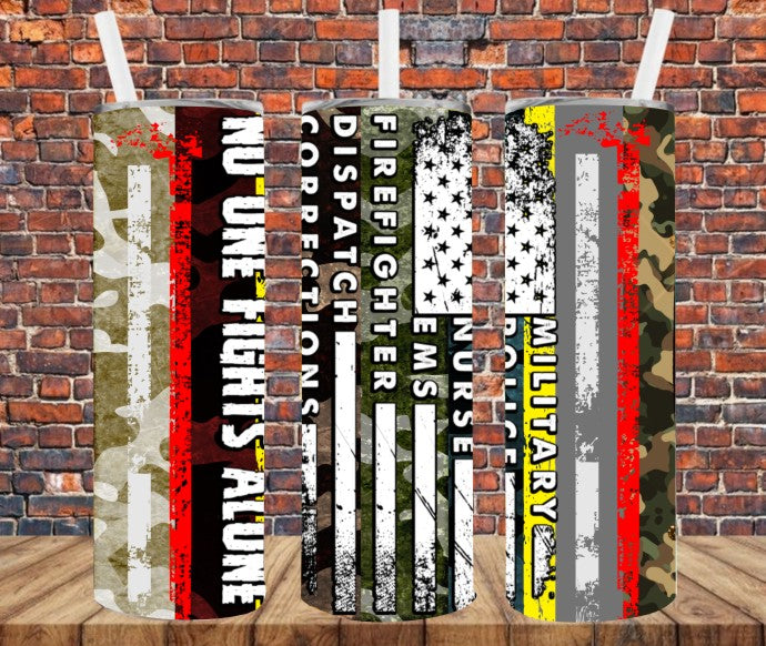 Nobody Fights Alone Public Services - Tumbler Wrap Sublimation Transfers