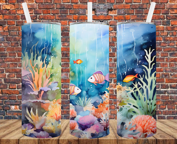 Swimming Fish - Tumbler Wrap - Sublimation Transfers