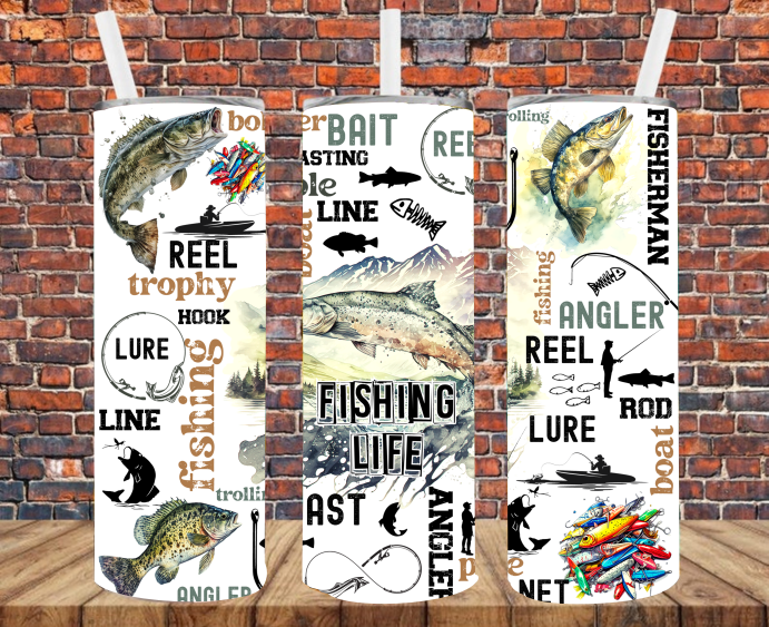 Fishing Life - Tumbler Wrap - Sublimation Transfers