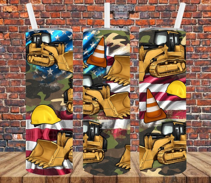 Heavy Equipment Tractors - Tumbler Wrap Vinyl Transfers