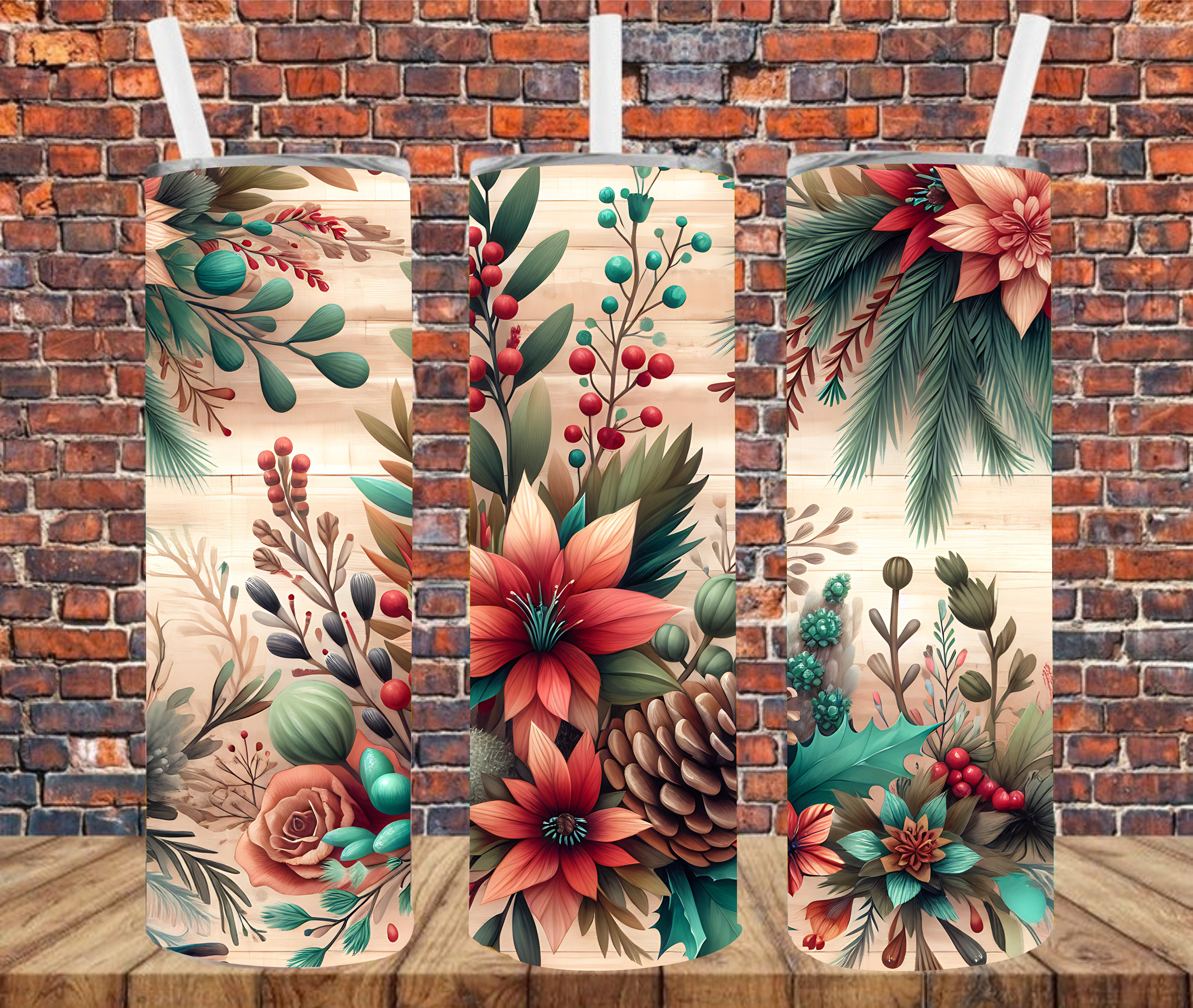 Floral Bouquet - Tumbler Wrap - Sublimation Transfers