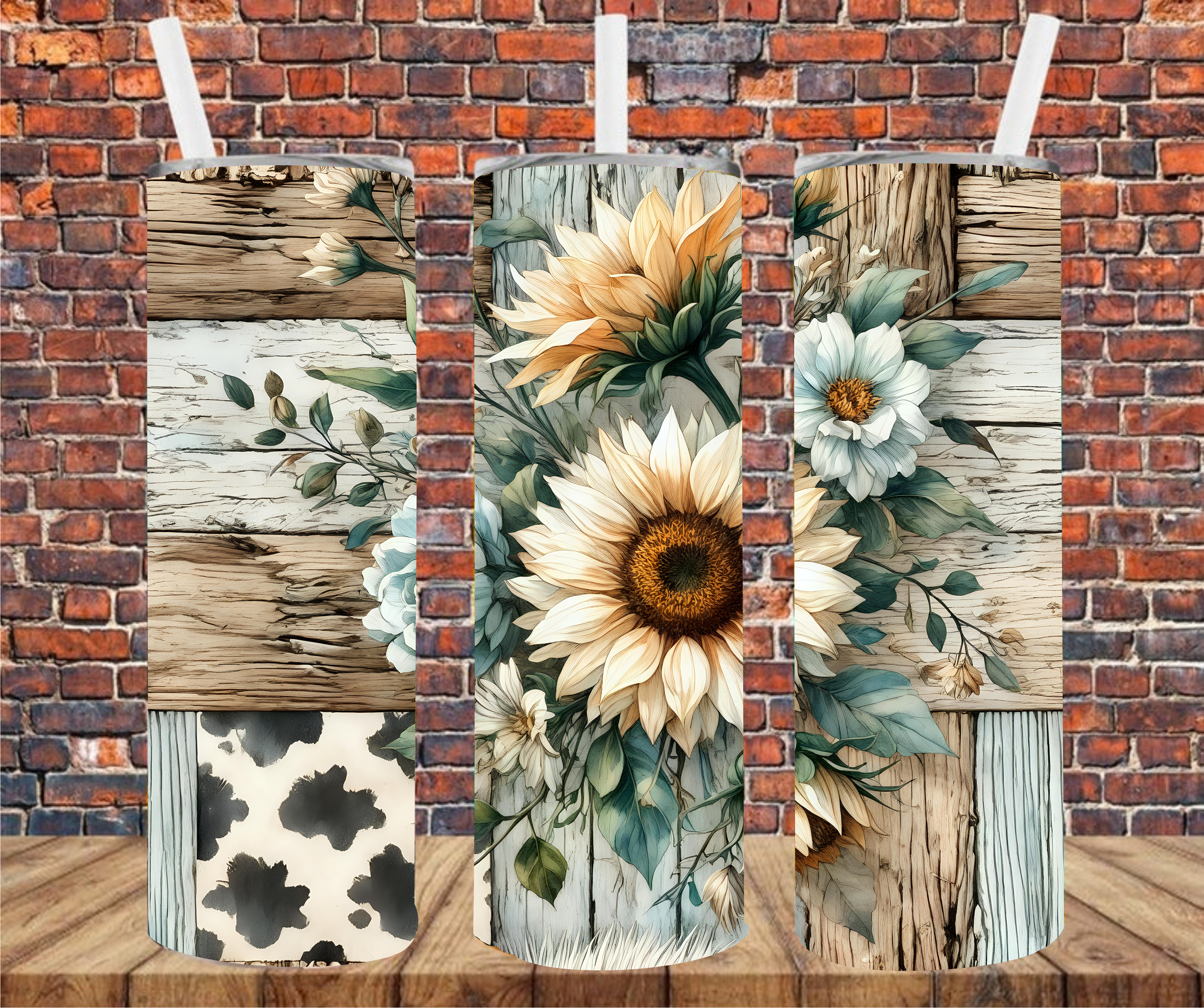 Sunflower - Tumbler Wrap - Vinyl Transfer
