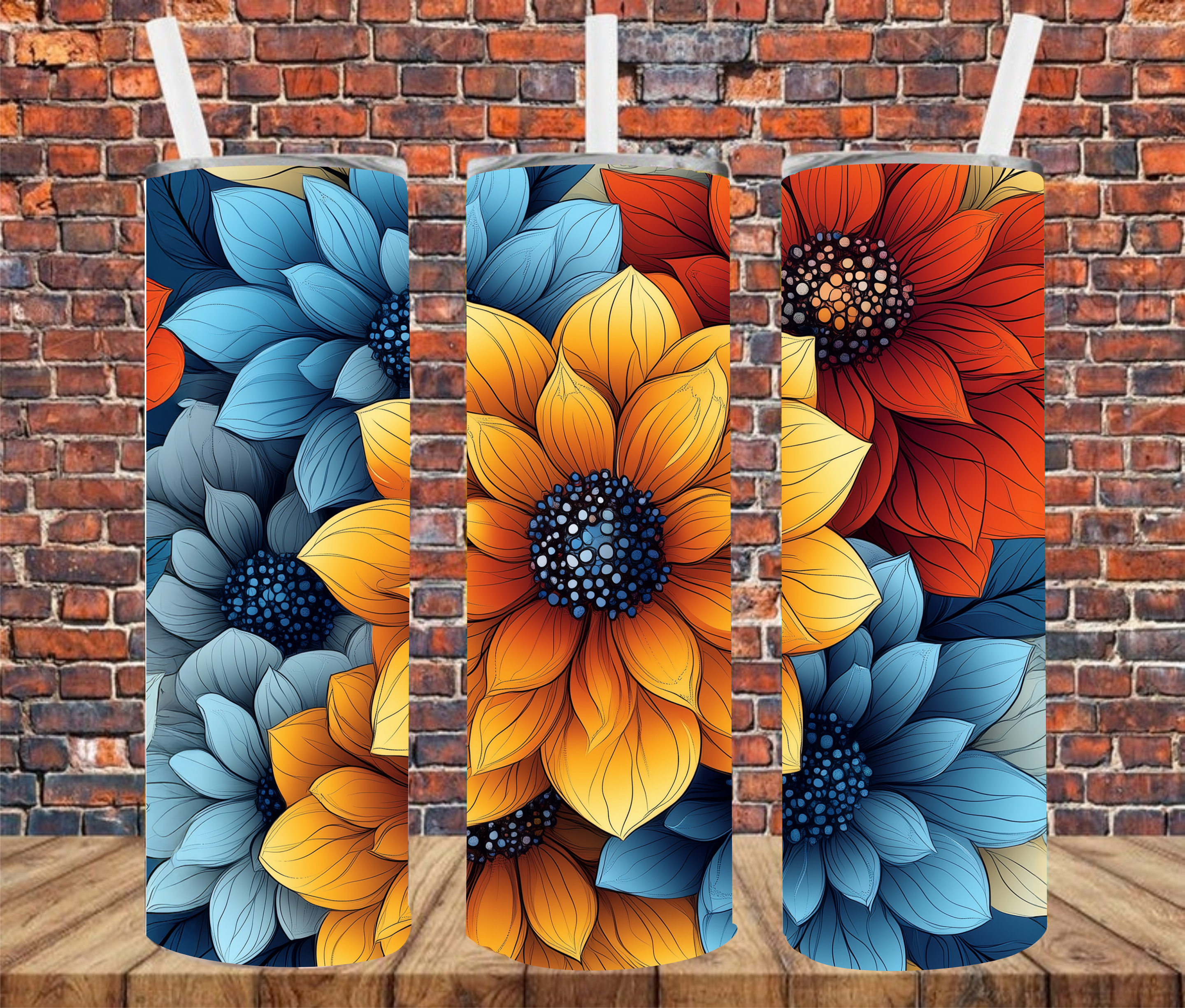 Floral - Tumbler Wrap - Sublimation Transfers