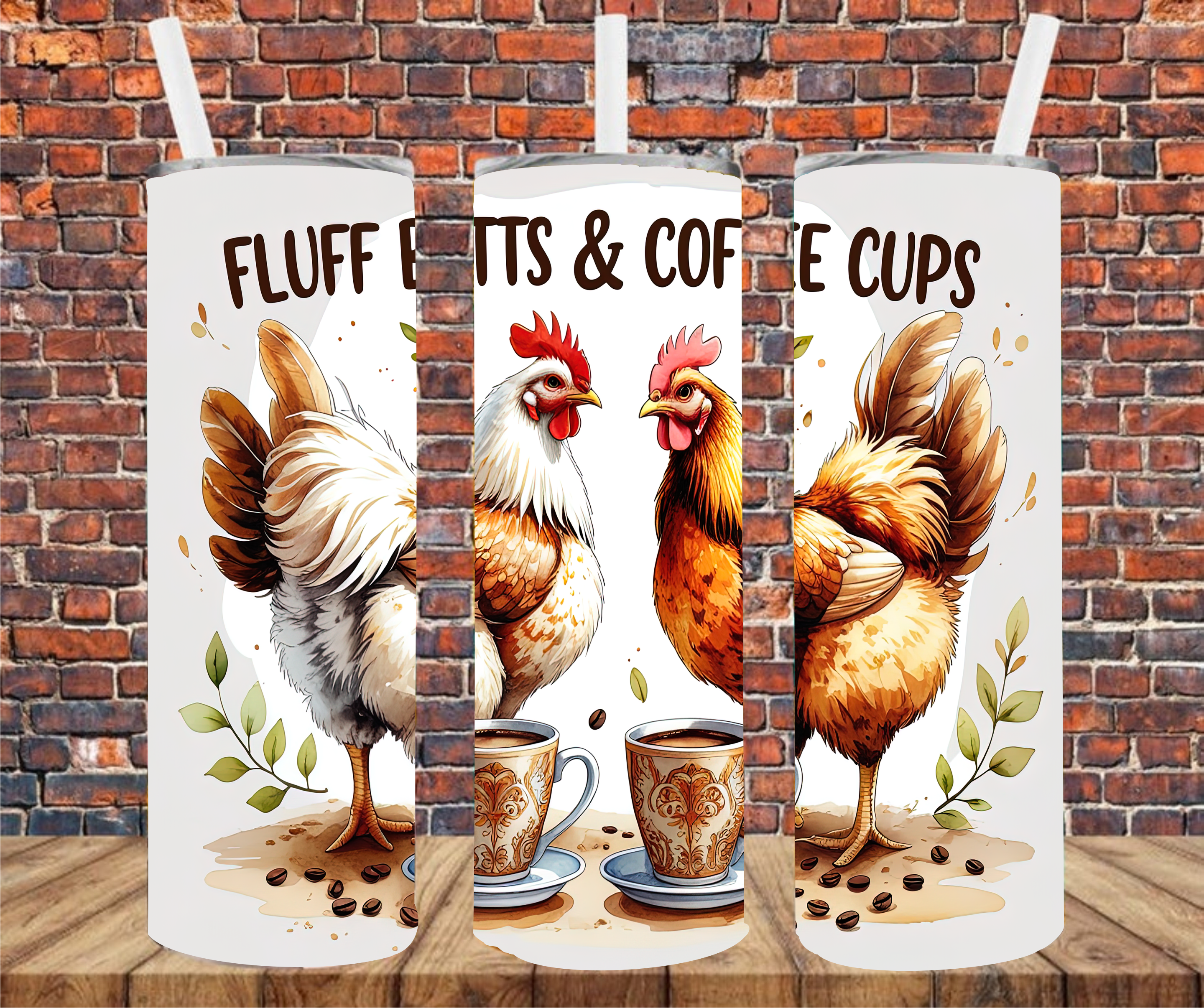 Fluff Butts & Coffee Cups - Tumbler Wrap - Sublimation Transfer