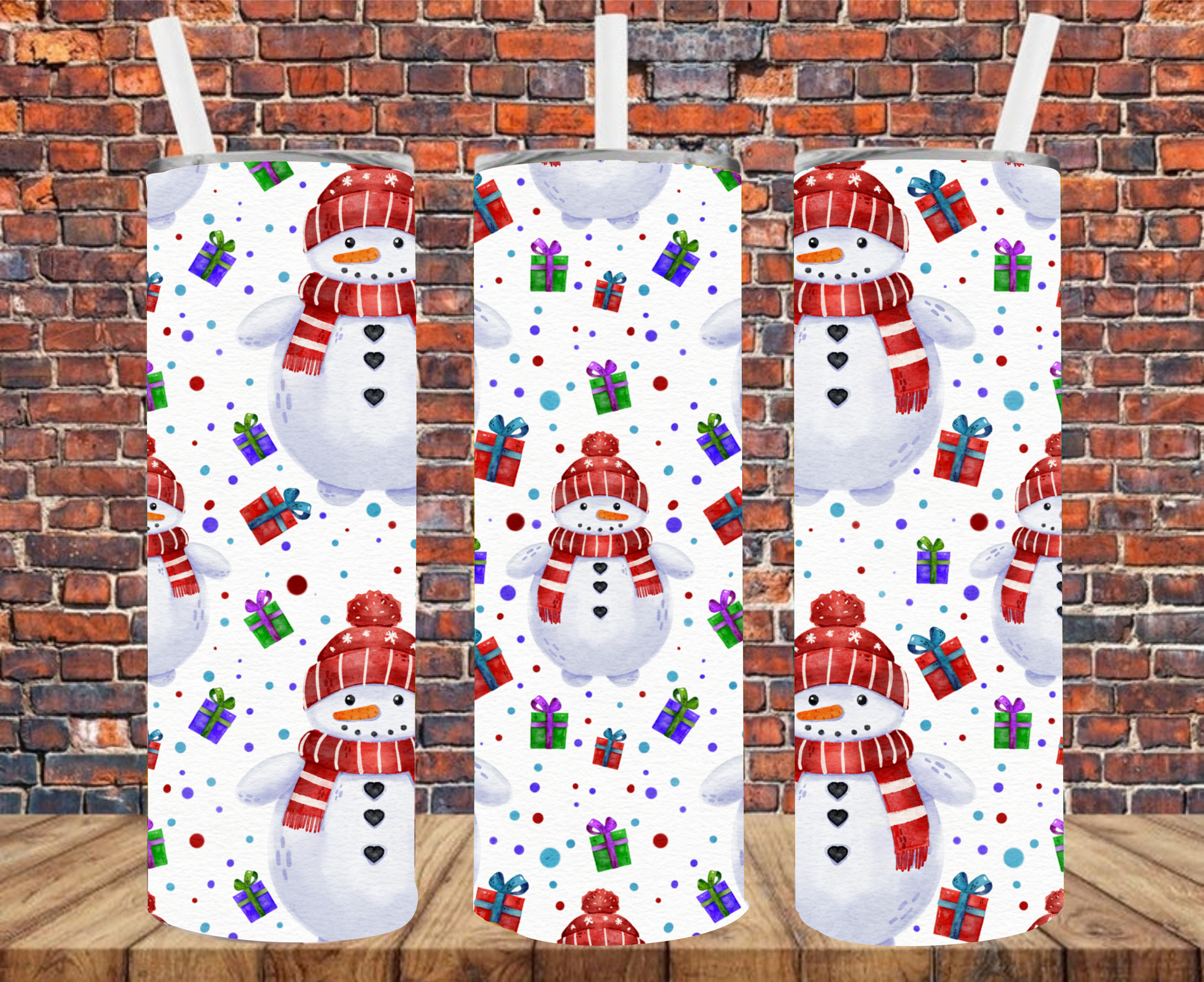 Snowmen - Tumbler Wrap - Sublimation Transfers