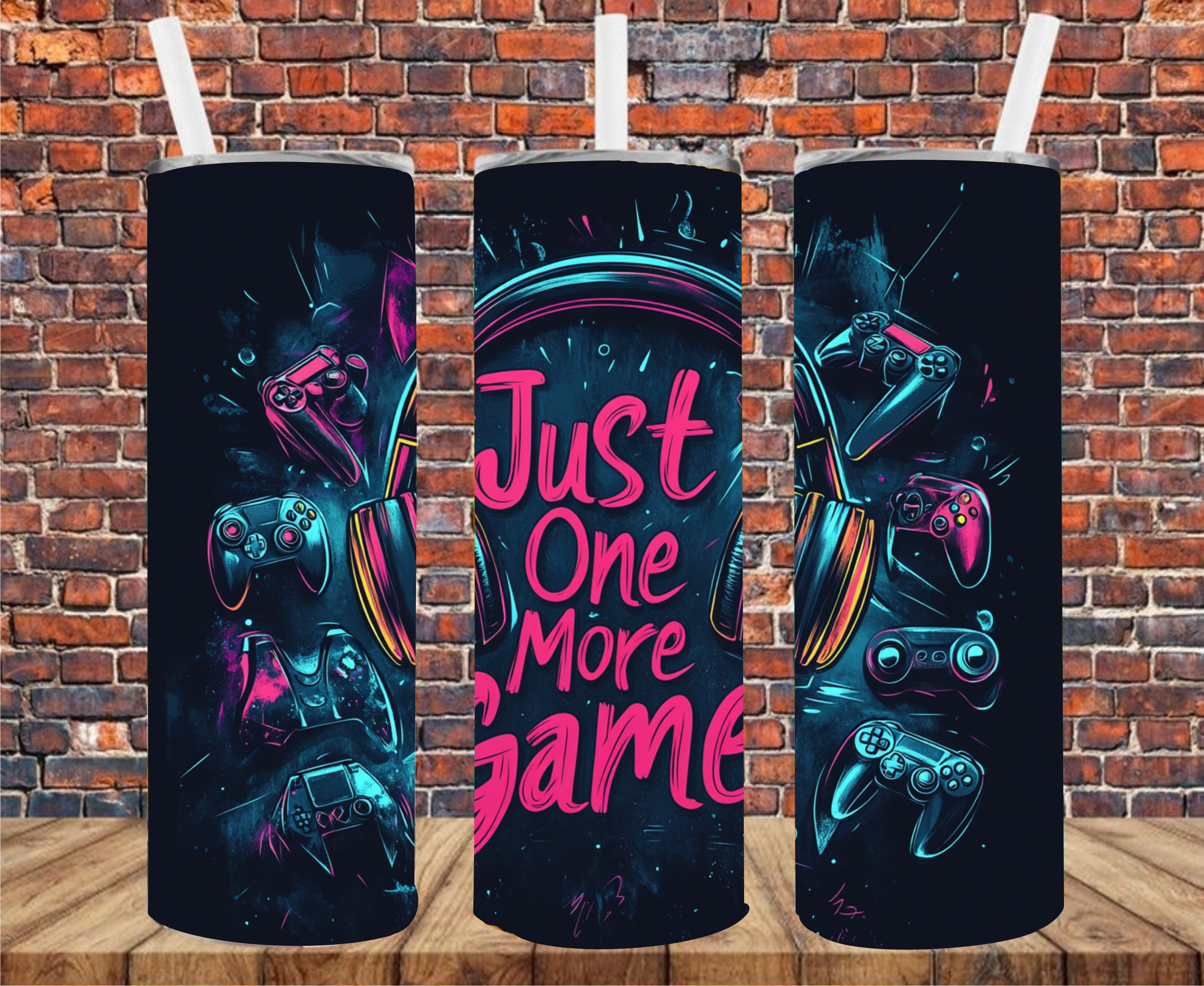 Just One More Game - Tumbler Wrap - Sublimation Transfers